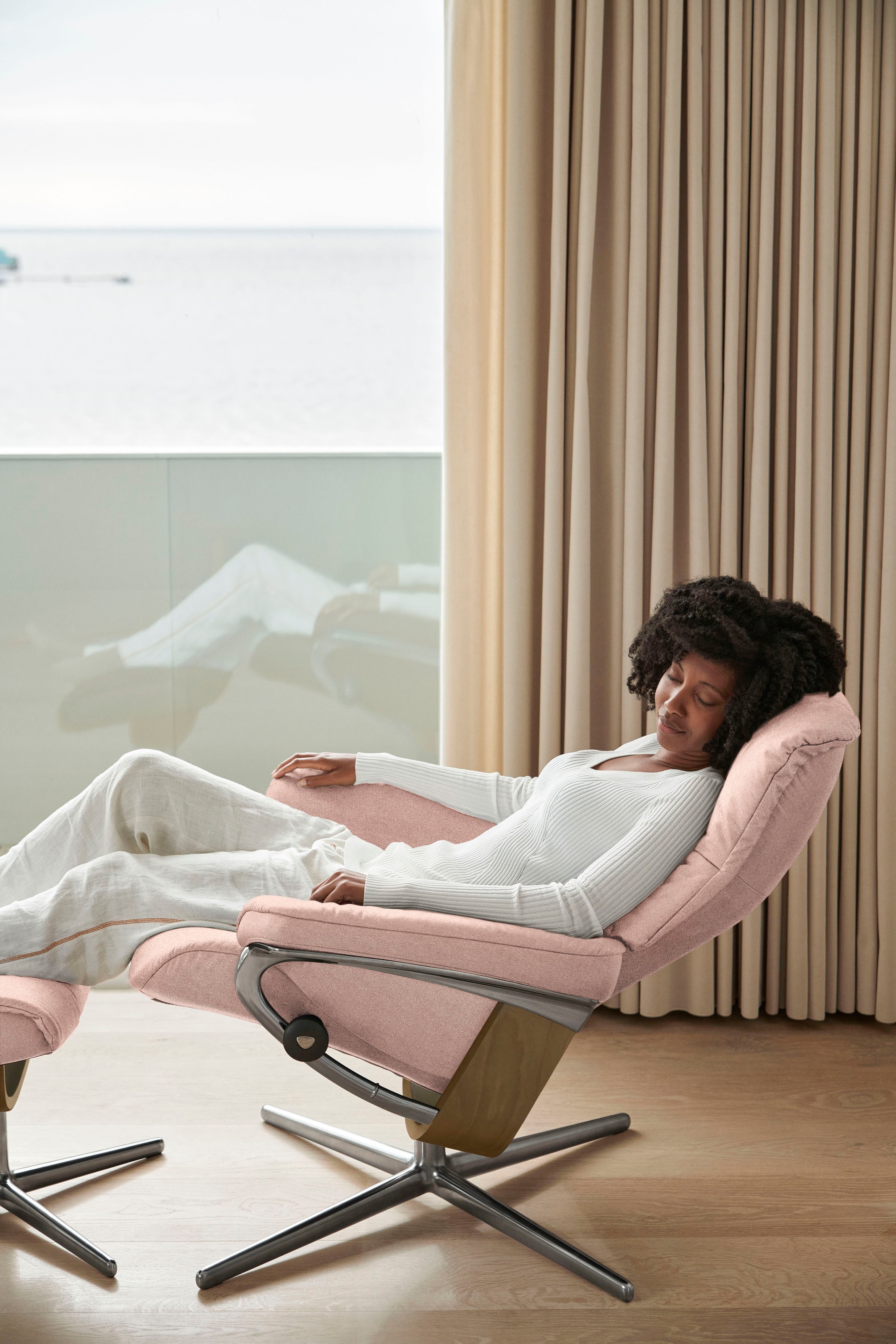 Stressless® Fußhocker »Mayfair«, mit Cross Base, Größe S, M & L, Holzakzent Eiche