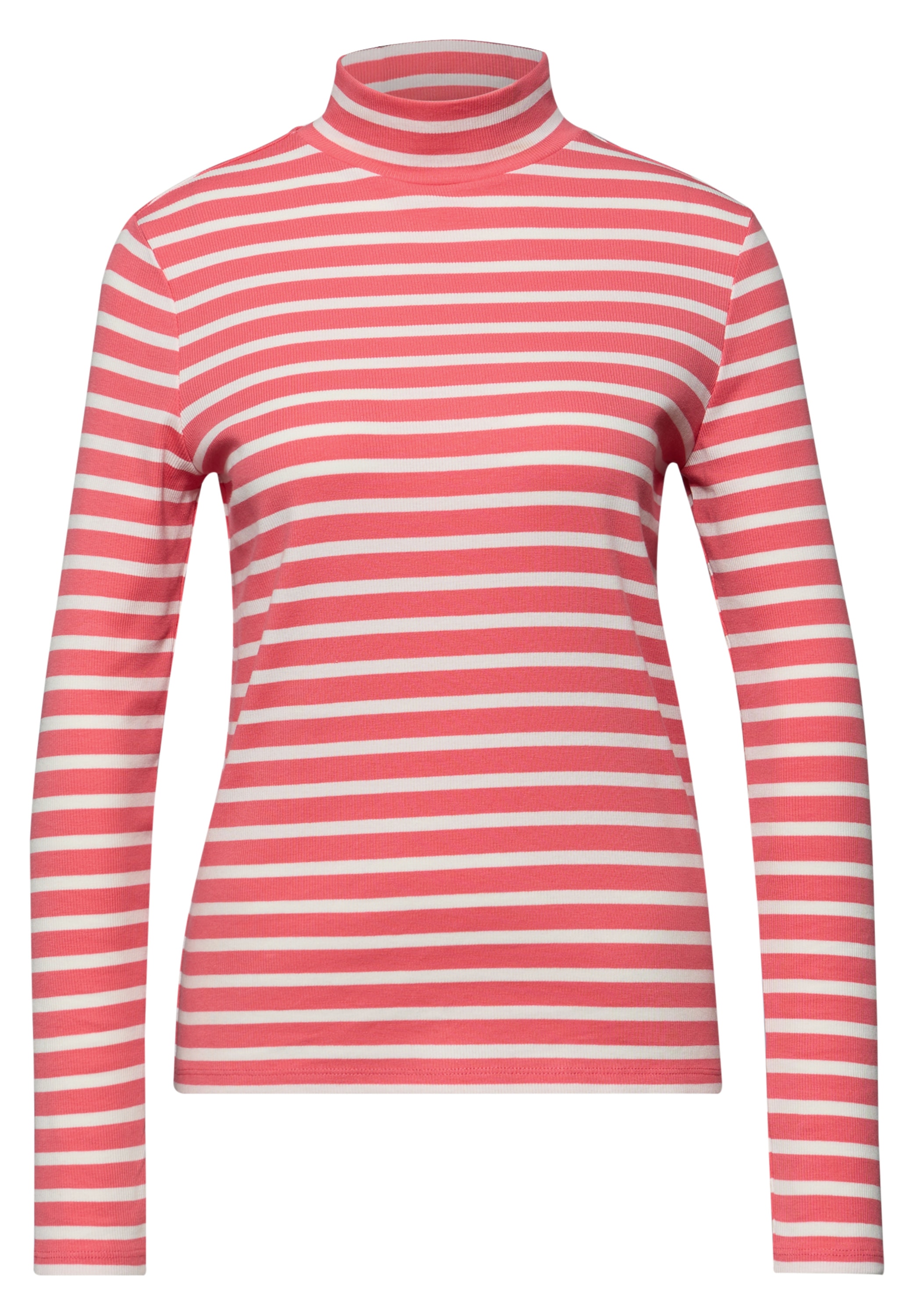 STREET ONE Langarmshirt in Streifen-Optik und mit Turtleneck