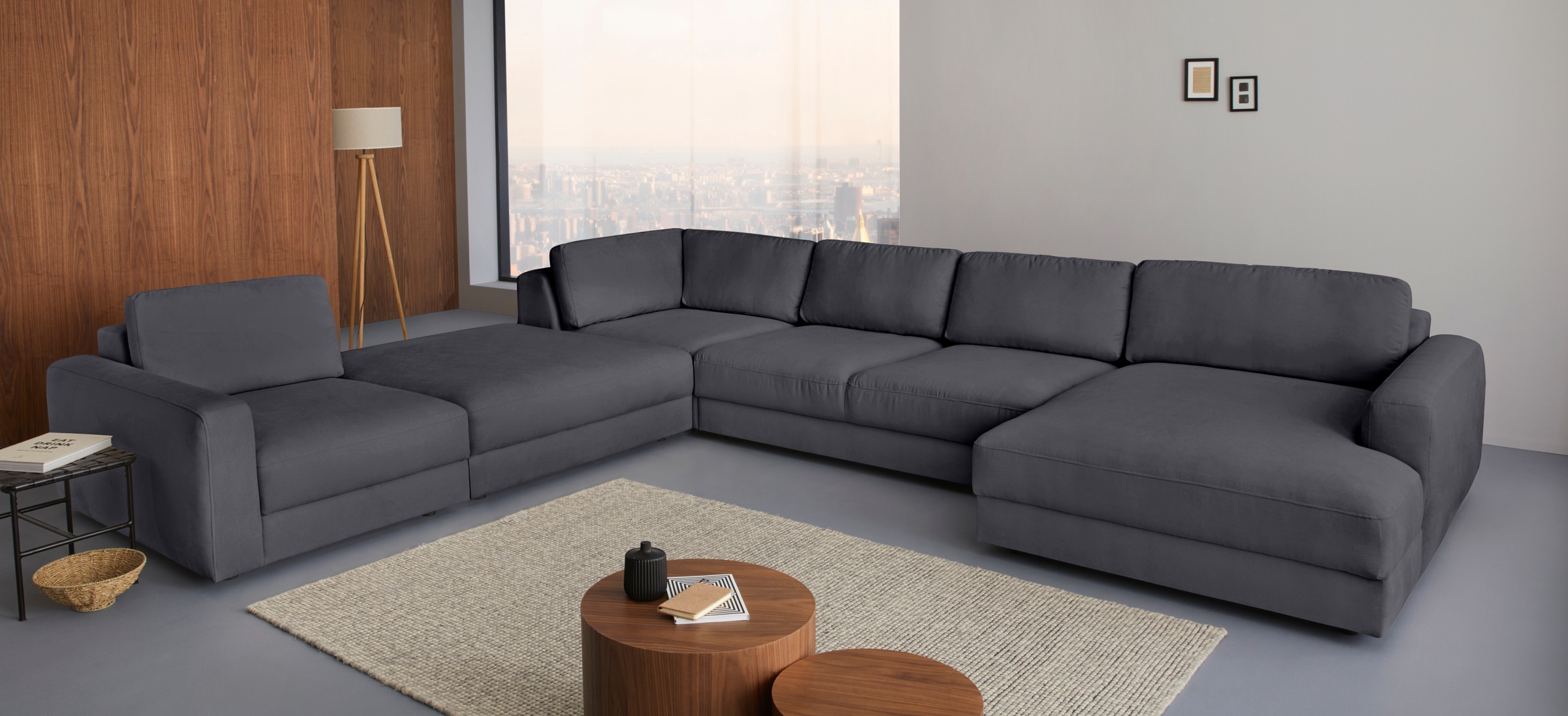 Places of Style Sofa-Mittelelement »Bloomfield Mega Hocker in 2 Größen«, passende Erweiterung zur Serie "Bloomfield", als Mittelelement passend