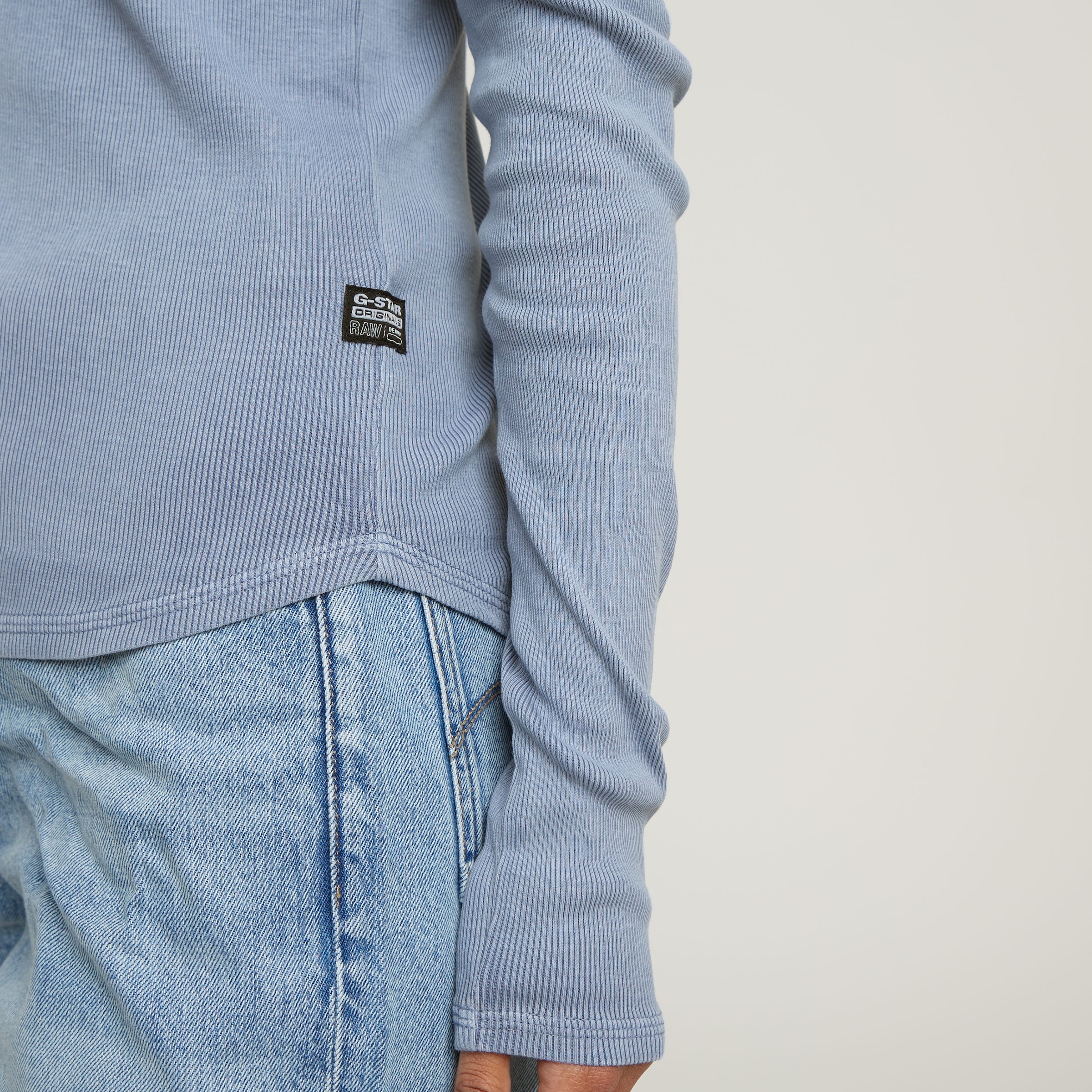 G-STAR Langarmshirt »Deep v slim«, mit Knopfverschluss