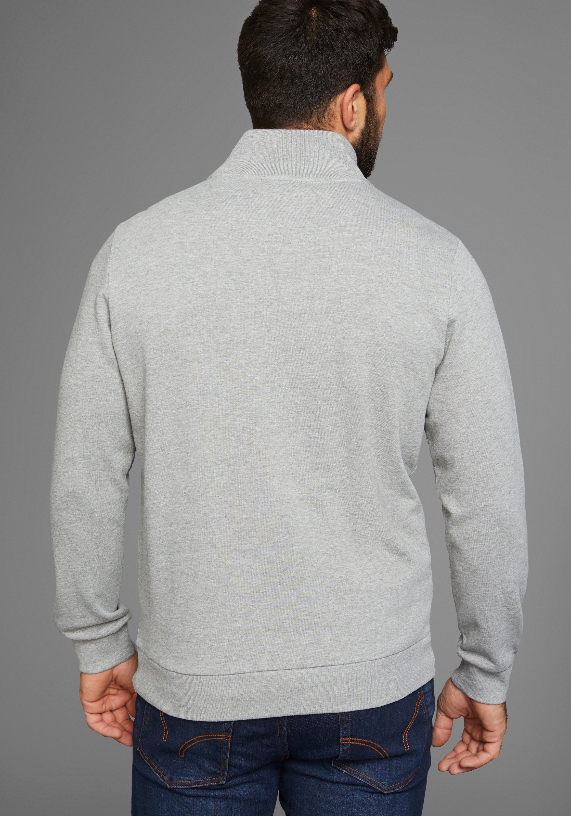 DELMAO Sweatshirt, mit Henley Kragen und Seitentaschen - NEUE KOLLEKTION