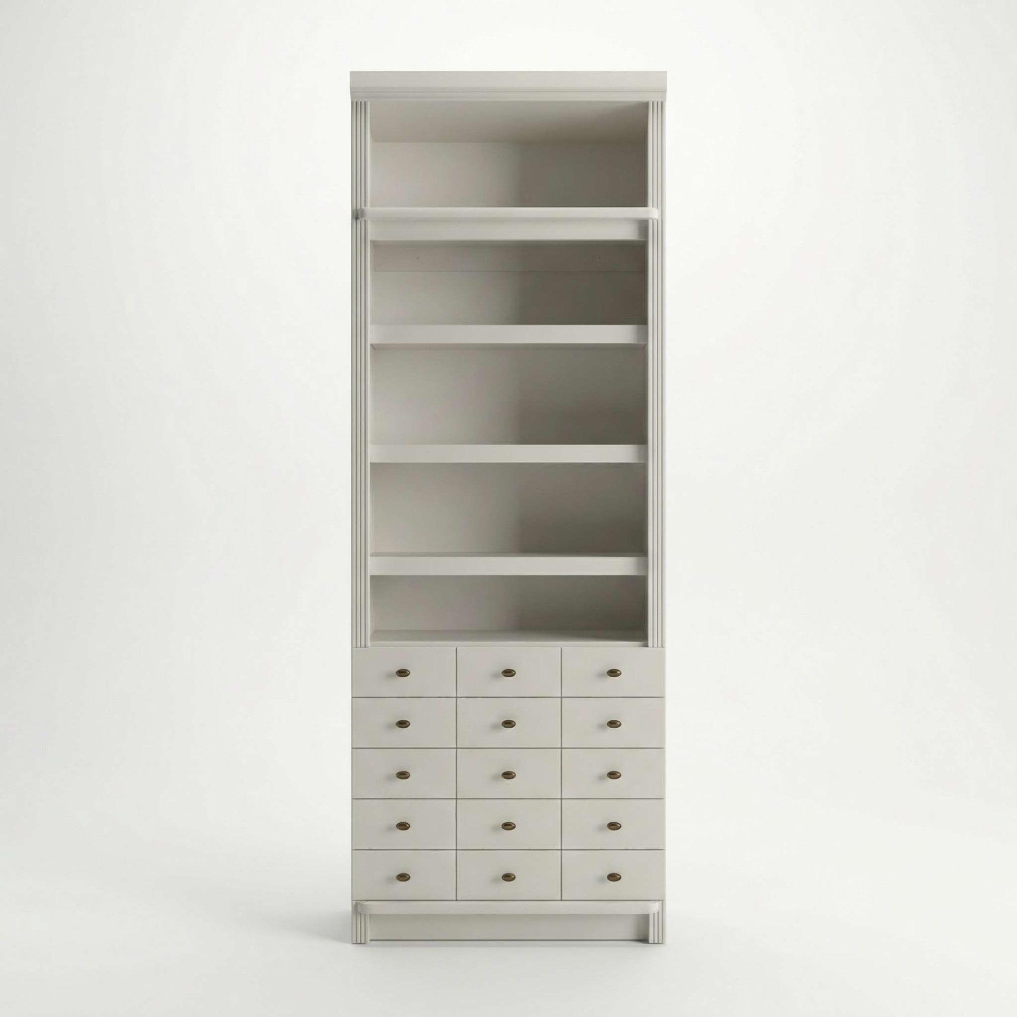 Home affaire »Soeren Regal mit 5 breiten Schubkästen in geteilter Optik« T/H: 80/29/220 cm, Kiefer FSC®-zertifiziert, elegante Metallgriffe