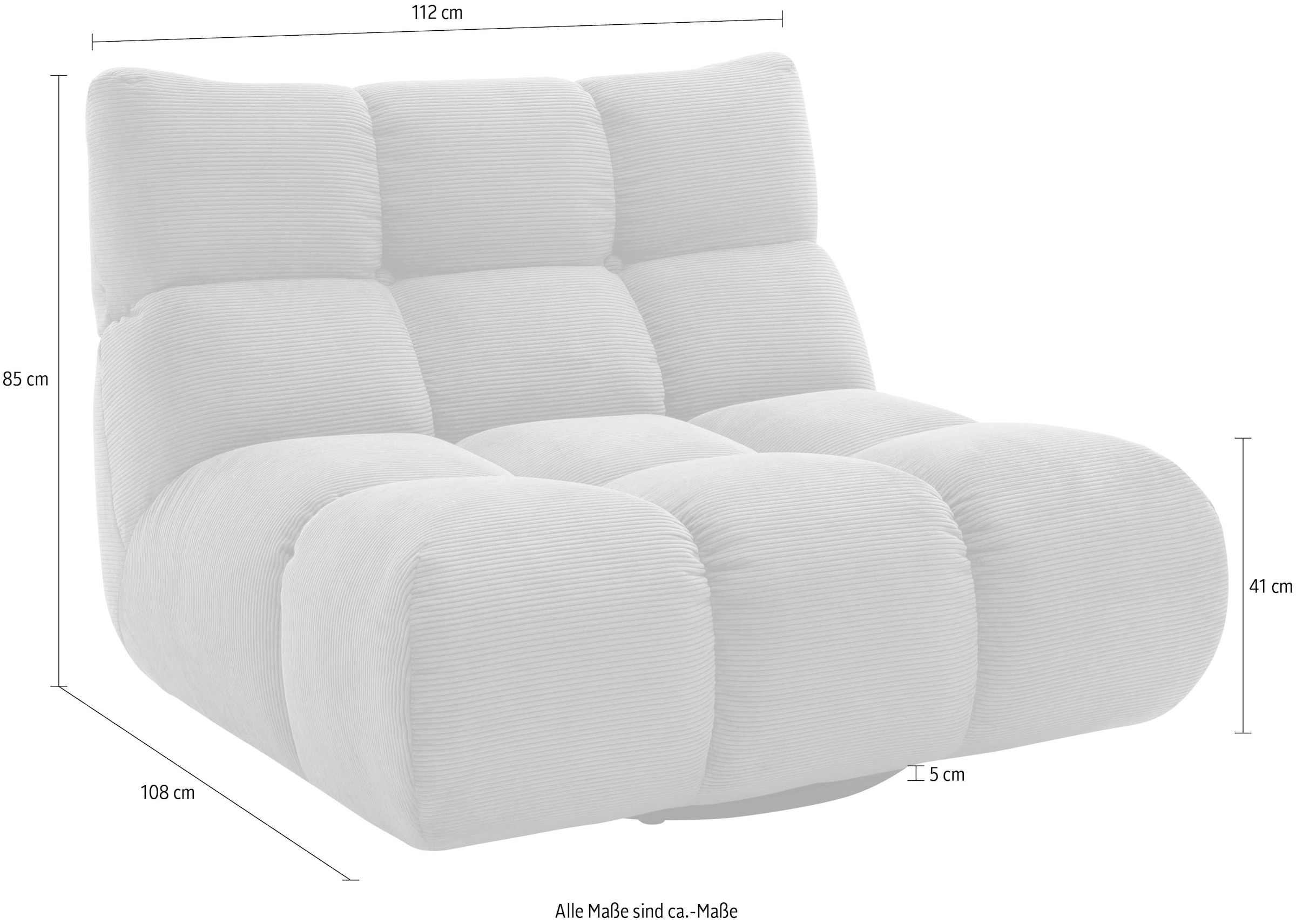 Home affaire 1,5-Sitzer »Cozy Bubble, 360° drehbarer Sessel, Breite 107cm«