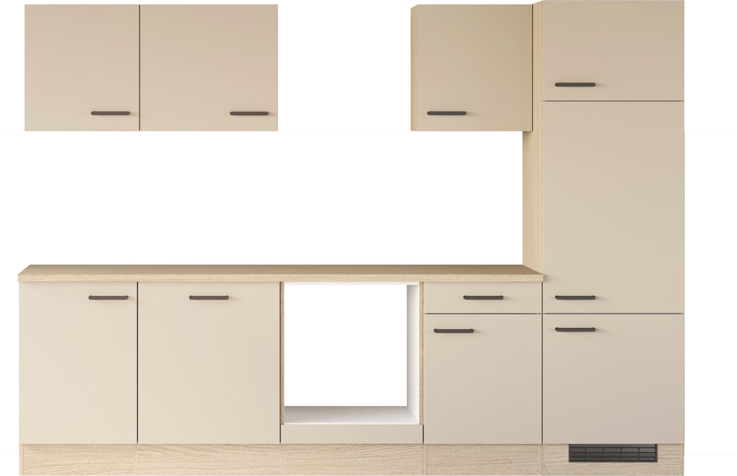 Flex-Well Küche »Creso, Breite 280 cm« wahlweise mit E-Geräte und Spüle in Edelstahl und schwarz