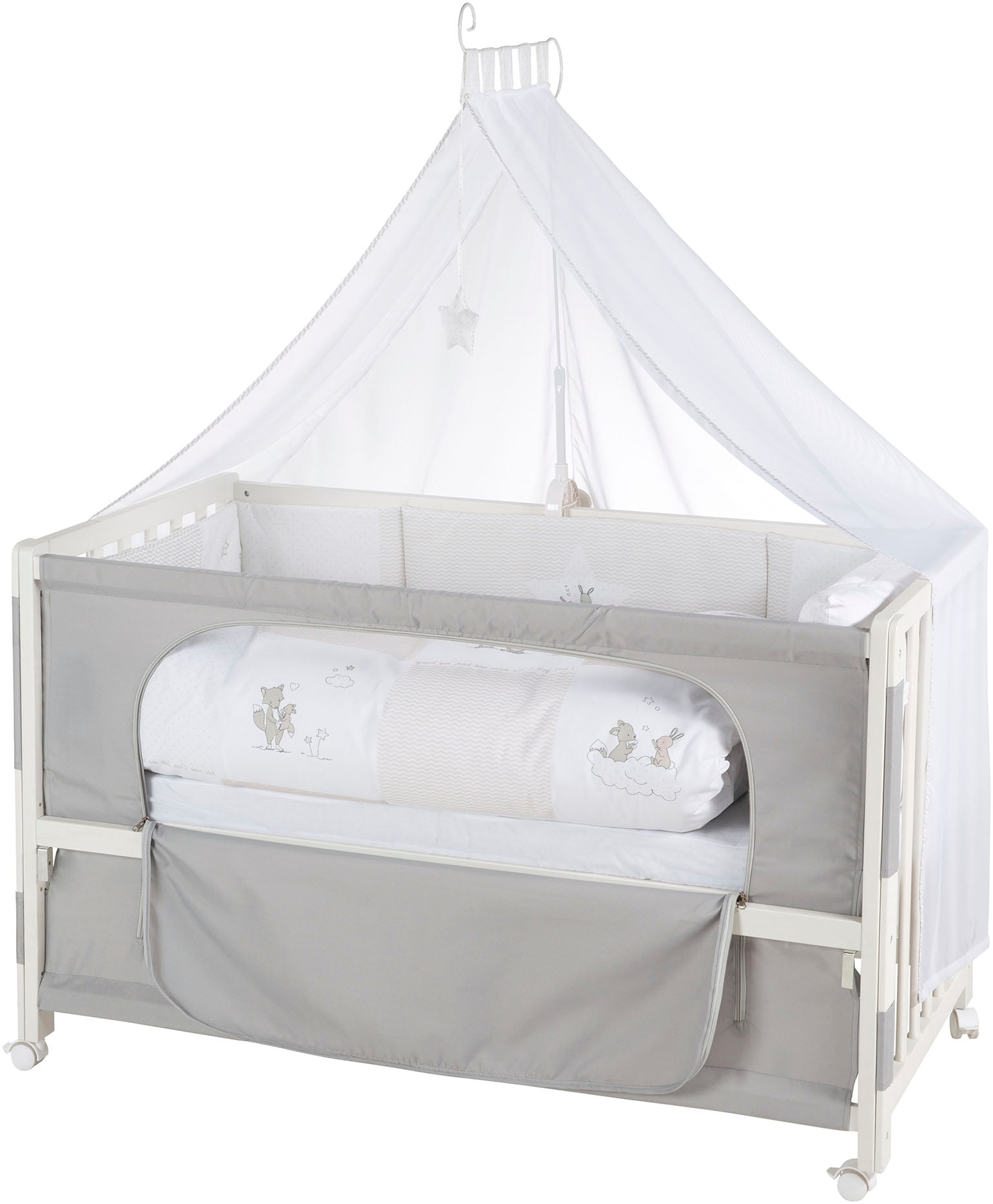 roba® Babybett »Room Bed, Fox & Bunny«, (6 tlg.)