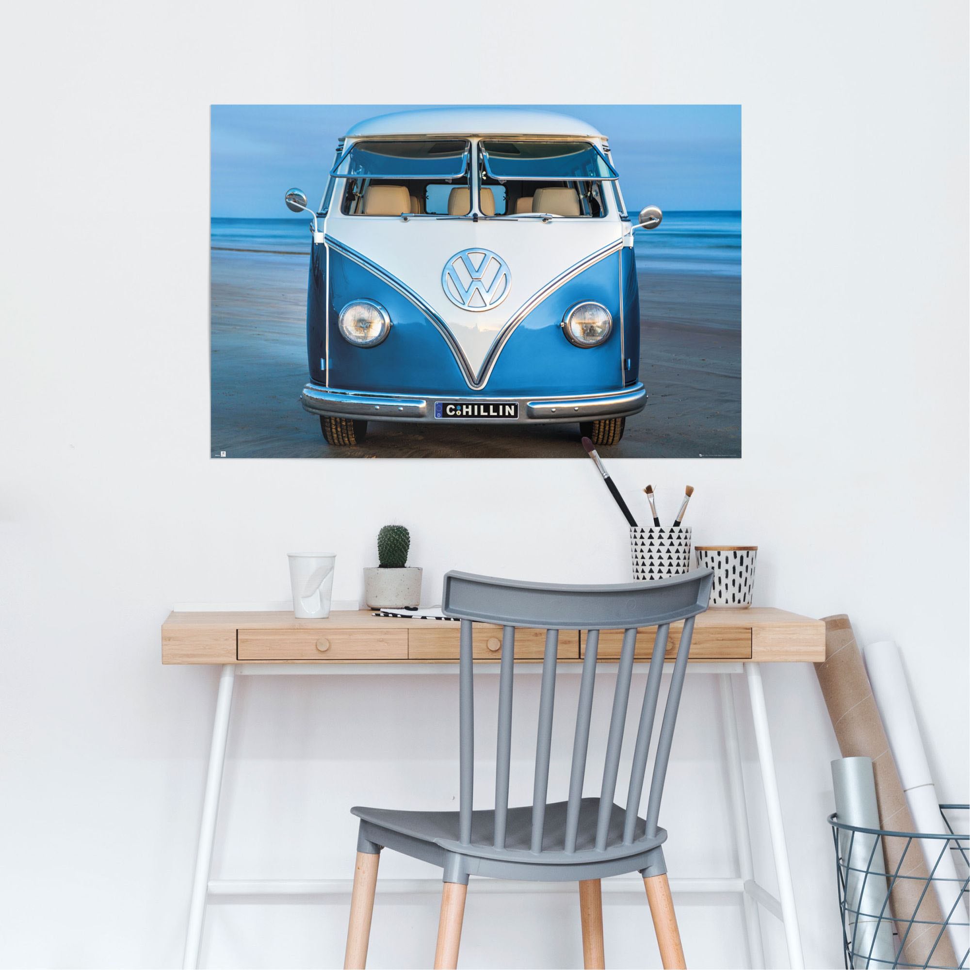 »Volkswagen Bulli Reinders! (1 Ray«, Brendan St.) blau bequem kaufen Poster