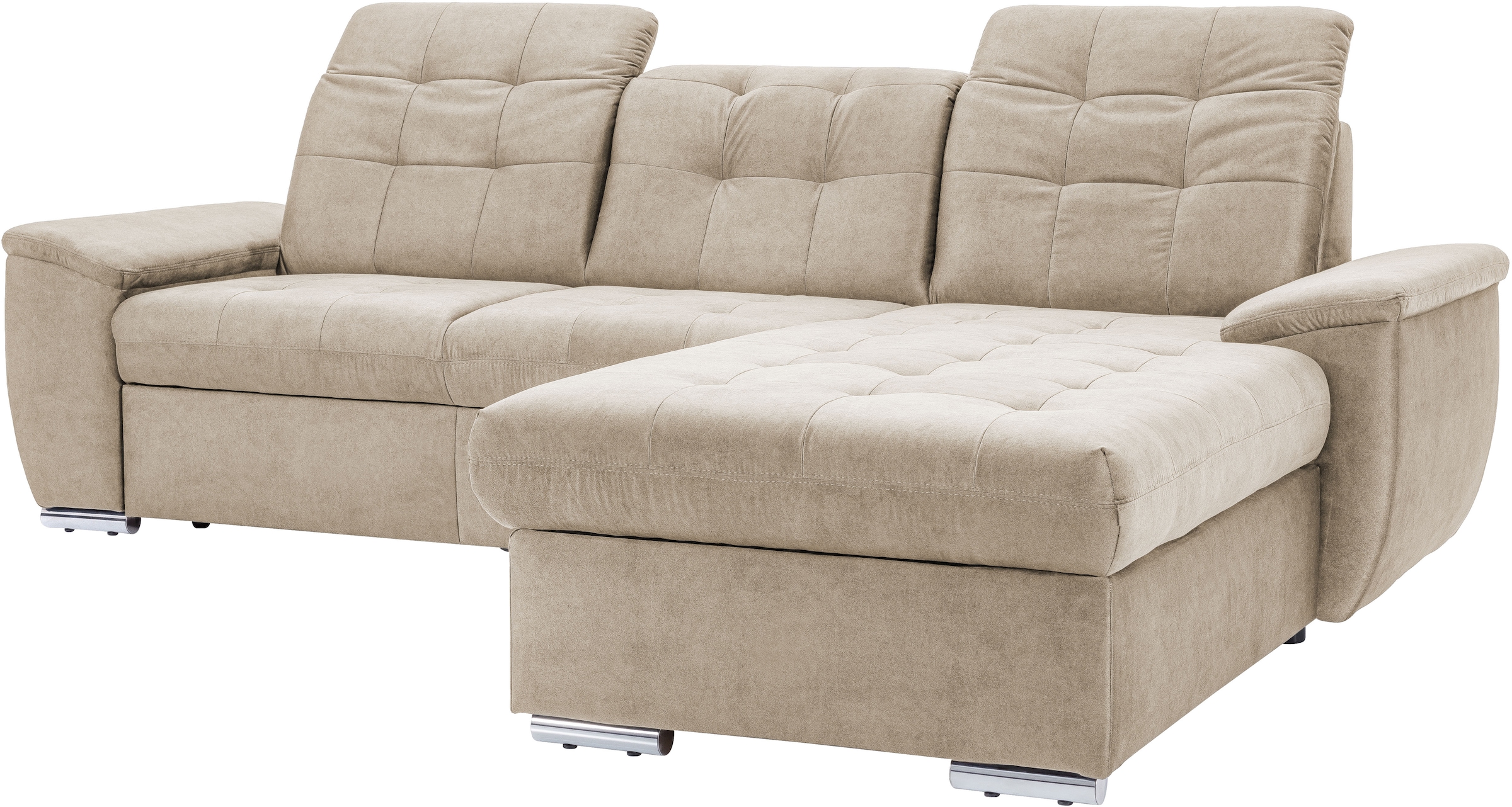 exxpo - sofa fashion Ecksofa »Derby Inkl. Kopfteilverstellung, wahlw. Bett & Bettkasten, L-Form« EXTRA an Komfort zum Relaxen, Entspannen und Wohlfühlen