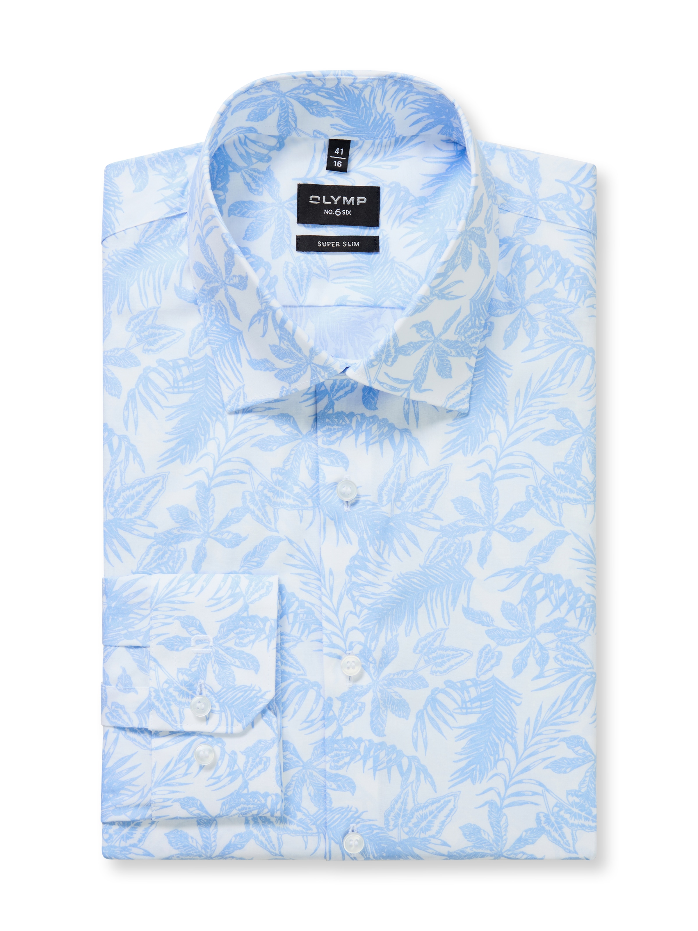 OLYMP Langarmhemd »No 6 six« super slim, Kentkragen, Businesshemd