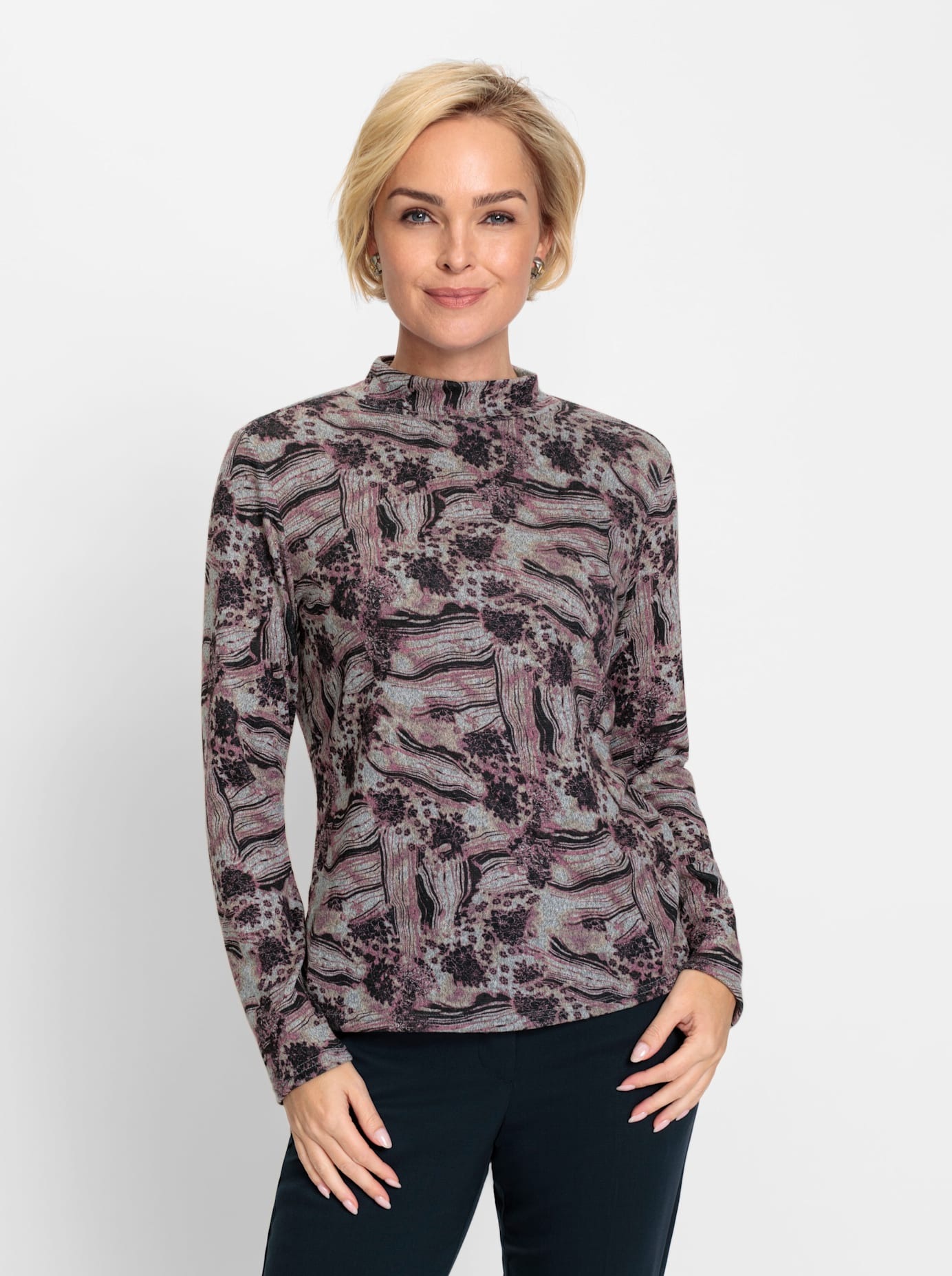 Classic Stehkragenshirt »Winter-Shirt«, (1 tlg.)