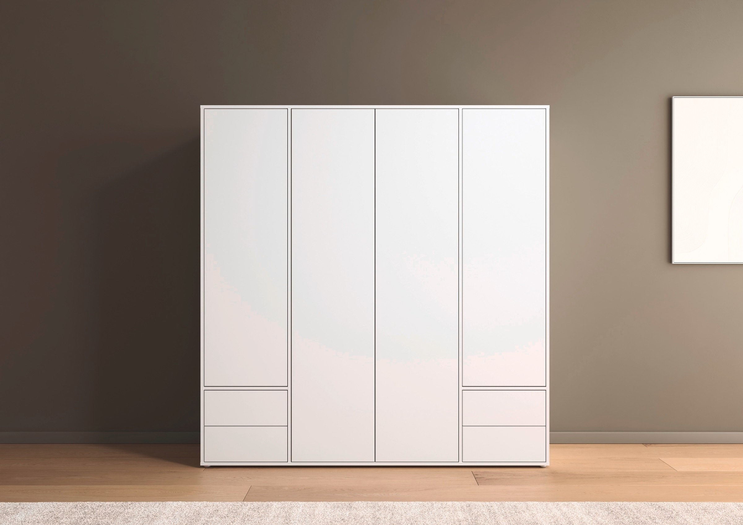 rauch Drehtürenschrank »Kleiderschrank Schrank Garderobe Wäscheschrank NABILA viel Stauraum«, (in 3 verschiedenen Ausstattungen BASIC/CLASSIC/PREMIUM), mit 2 Schubladen und Push-to-Open Funktion TOPSELLER MADE IN GERMANY