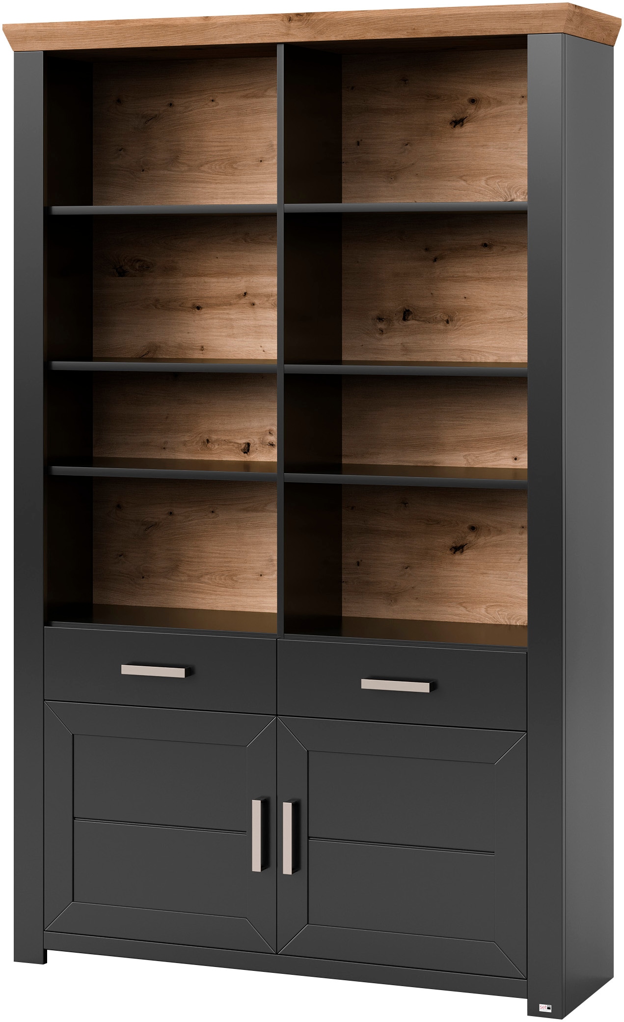 set one by Musterring Aktenregal »York«, offenes Design, wahlweise mit Beleuchtung, 3 Farben, Breite 129 cm