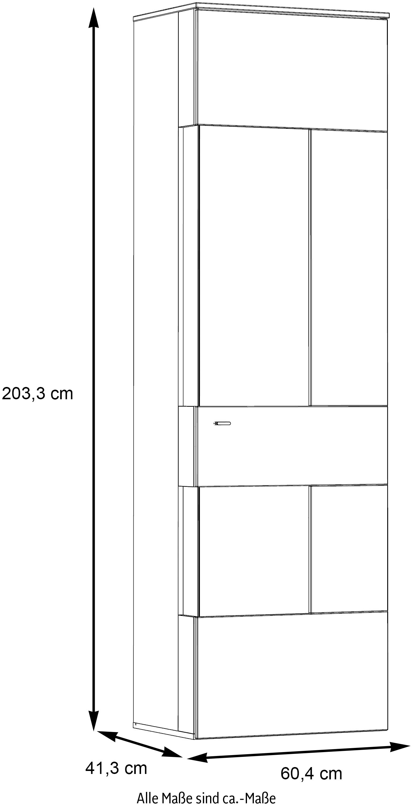 FORTE Vitrine »Como«, Vitrine, Glastüre, LED Beleuchtung, Soft Close Linksanschlag