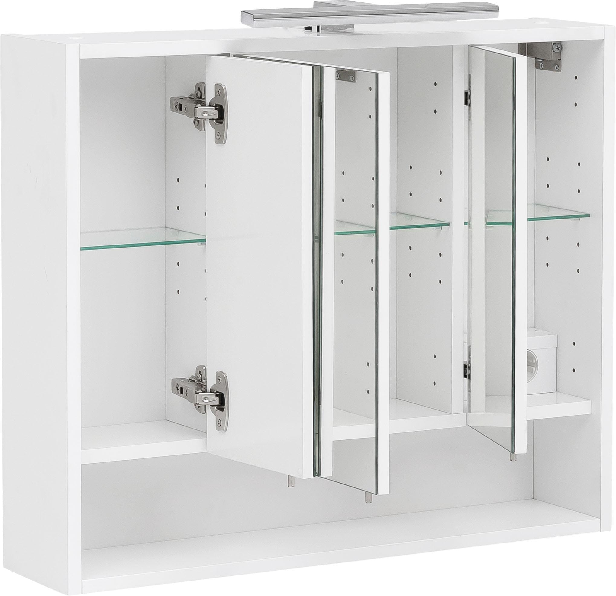 welltime Spiegelschrank »Kent, Made in Germany«, Badmöbel. Breite 70 cm, LED-Beleuchtung und Schalter-/Steckdosenbox