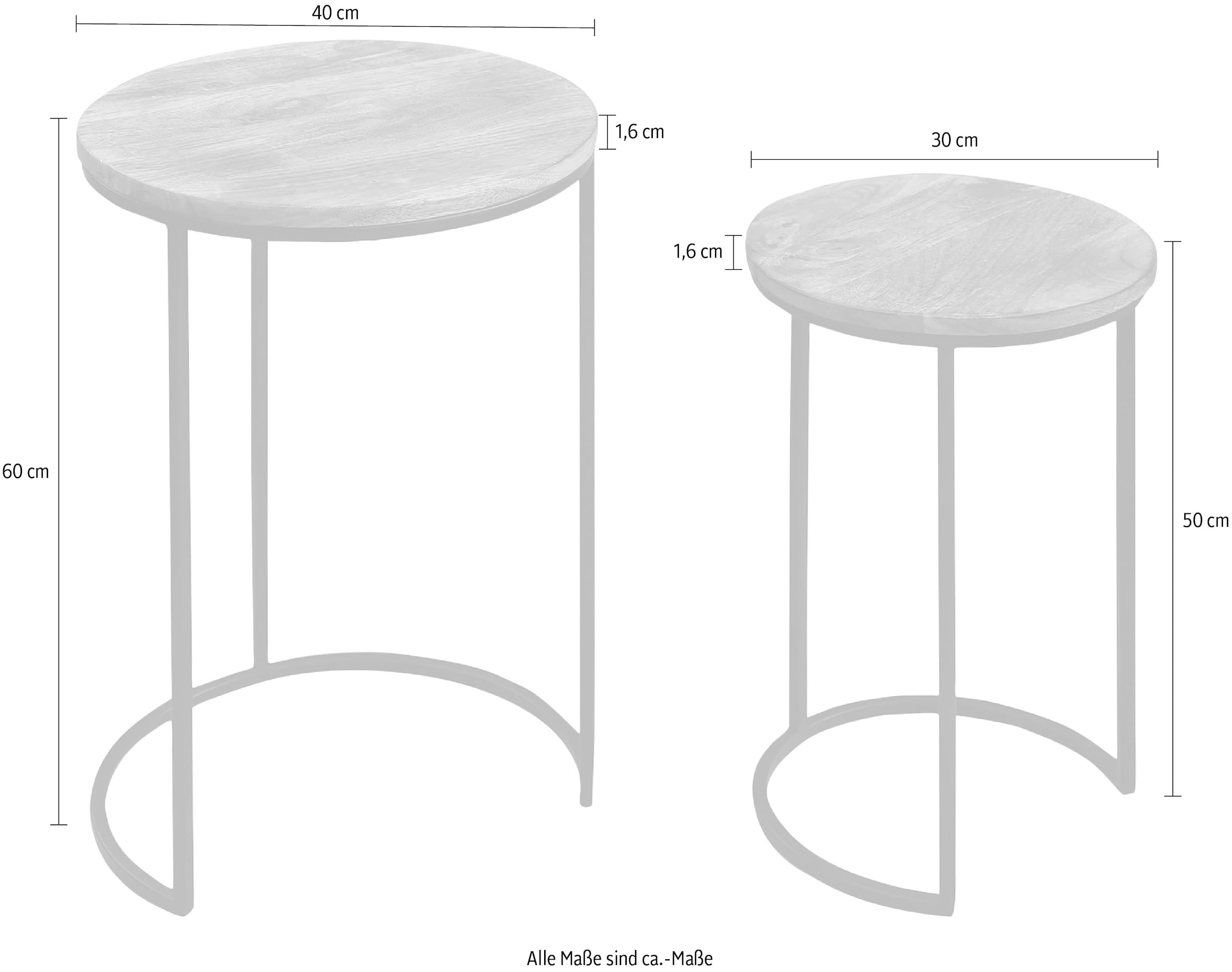 byLIVING Beistelltisch »Jaron«, aus Massivholz, online UNIVERSAL bestellen Zweisatztisch 