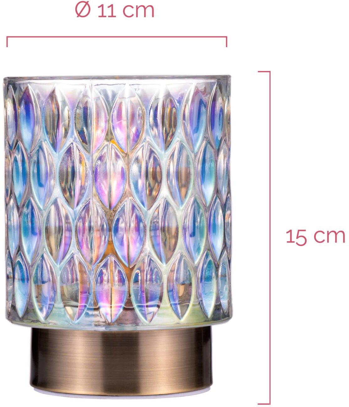 Pauleen Tischleuchte »Clear Glamour«, 1 flammig, Leuchtmittel E14 | ohne Leuchtmittel, E14, Batterbiebetrieben, Timerfunktion, Windlicht