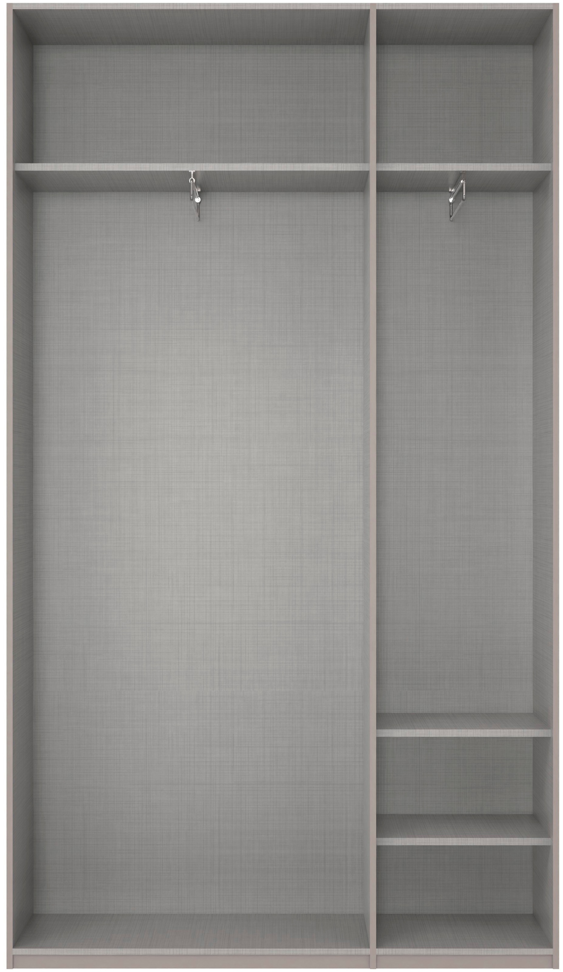 Wimex Kleiderschrank »Mugano,in 8 Breiten,3 Höhen,2 Tiefen, viele Farben, Made in Germany«, (in Basic oder Premium Ausstattung mit 2 weiteren Einlegeböden), mit langen oder kurzen Griffen aus Metall, mit oder ohne Spiegel