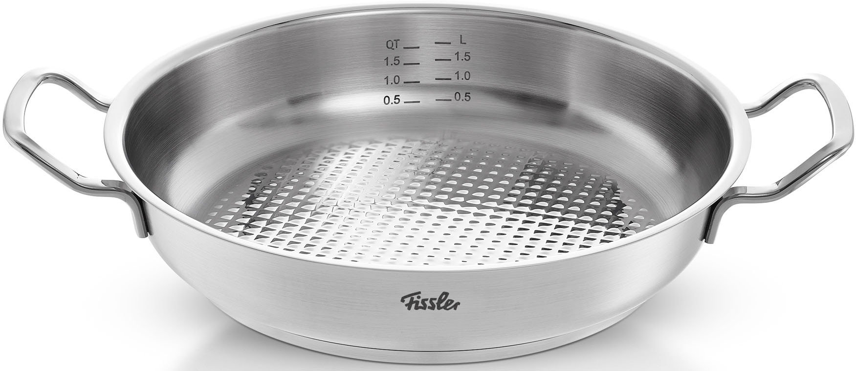 Fissler Servierpfanne »ORIGINAL-PROFI COLLECTION® Bräter mit Deckel, Ø 24 cm« Edelstahl 18/10 2 Stk. tlg. mit breitem Schüttrand, Kaltmetallgriffen. Made in Germany