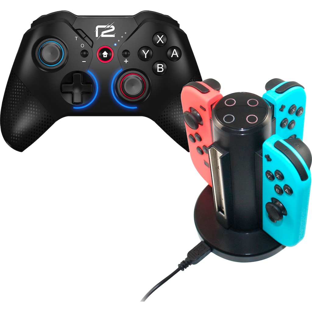 Ready2gaming Controller »Nintendo Switch Bundle«, (Set, inkl. Ladegerät für 4 Nintendo Switch™ Joy-Con Controller)