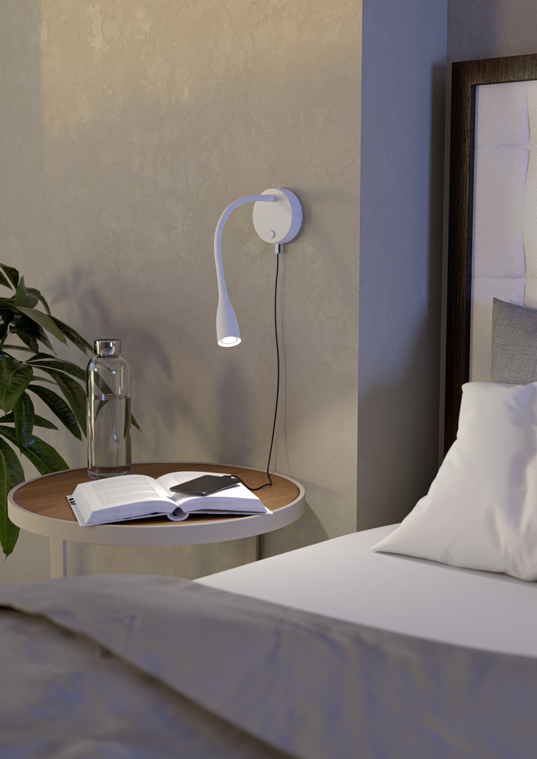 EGLO Wandleuchte »OLIVANDINO 1 Wandlampe - Stahl - LED - 3,8W - IP20« LED-Modul 1 Stk. Warmweiß Wandstrahler, Wandspot, Wohnzimmer, Flur, Schlafzimmer, Ø11 x AL43 cm