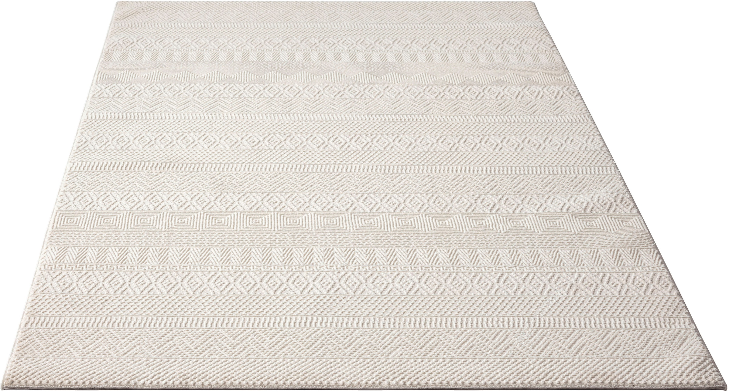 Raute, Wohnzimmer Polyester, Hoch Teppich 100% merinos Struktur, Tief rechteckig, 1901«, recyceltem »Sign