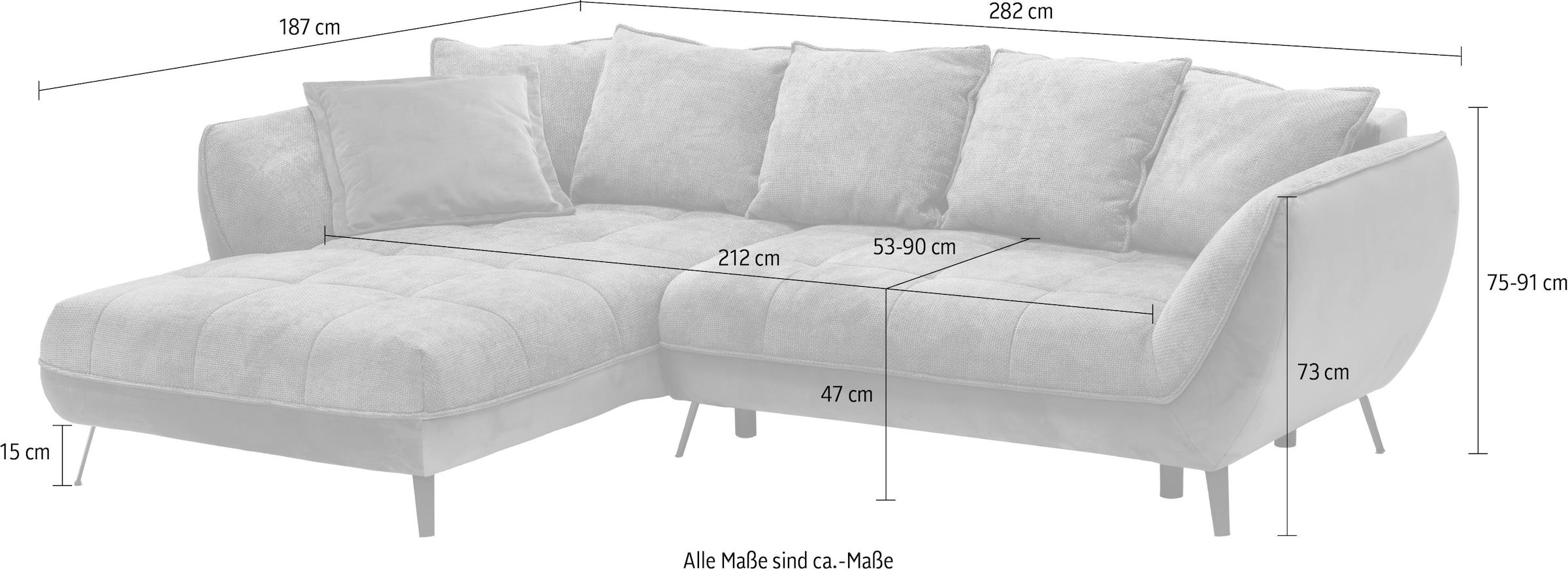 exxpo - sofa fashion Ecksofa »Midway mit einfacher Easy-Lift-Bettfunktion, bequem und modern«, inkl. Bettfunktion und praktischem Bettkasten, L-Form