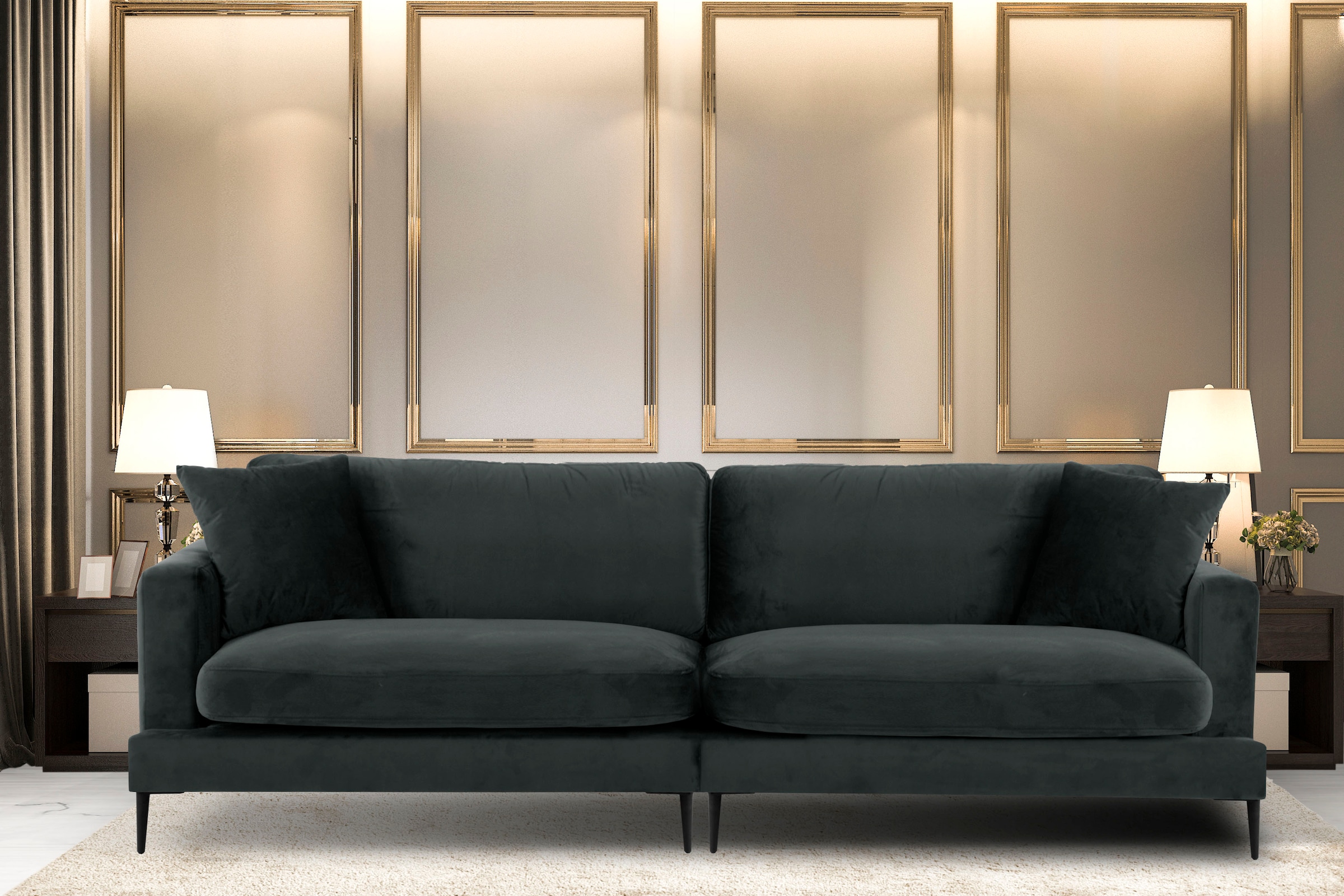 Leonique Big-Sofa »Cozy«, mit losen Kissen und Metallbeinen auf Raten  bestellen