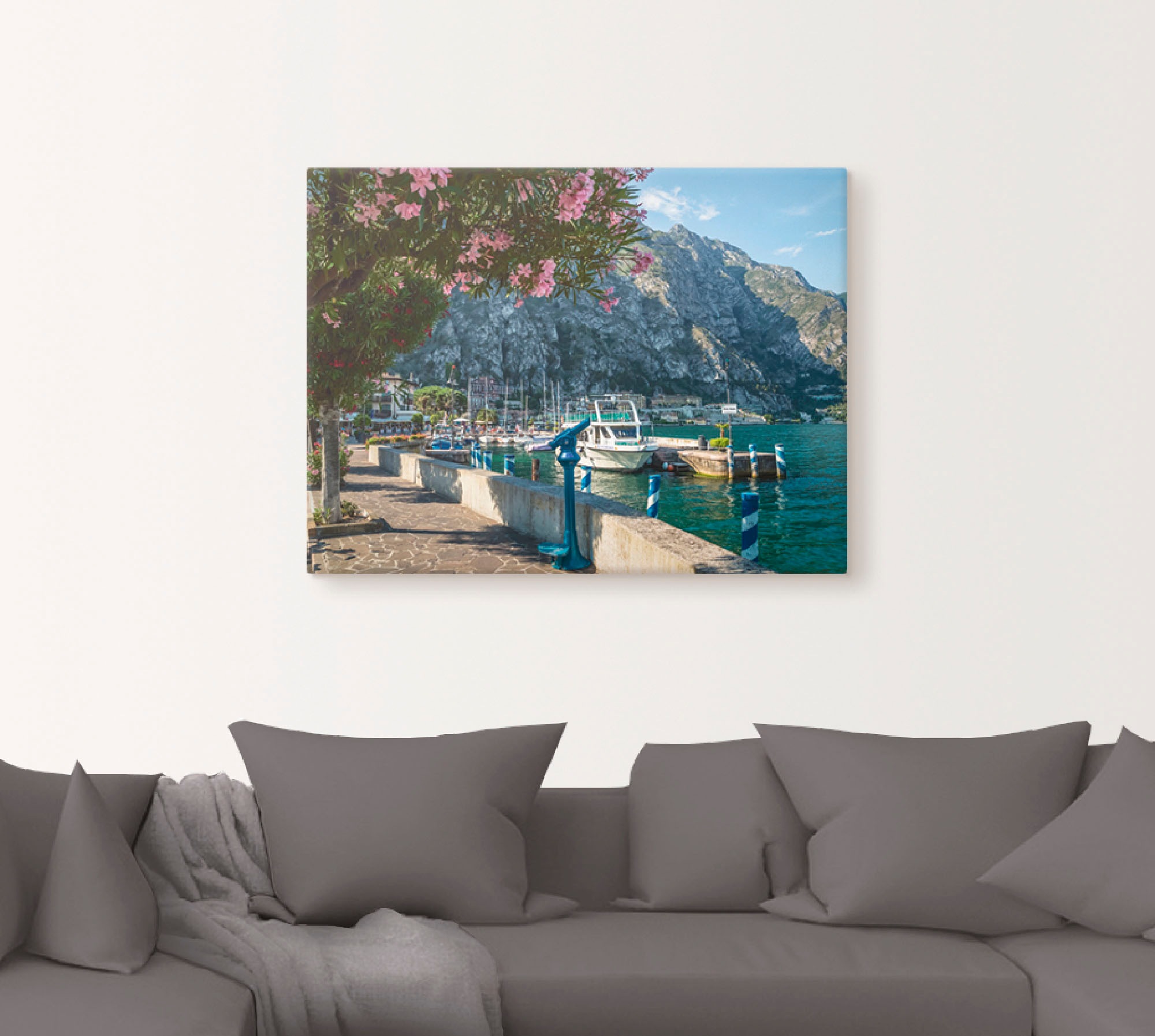 Artland Leinwandbild »Gardasee Hafen Limone sul Garda I« Europa 1 Stk. tlg. auf Holzrahmen gespannt