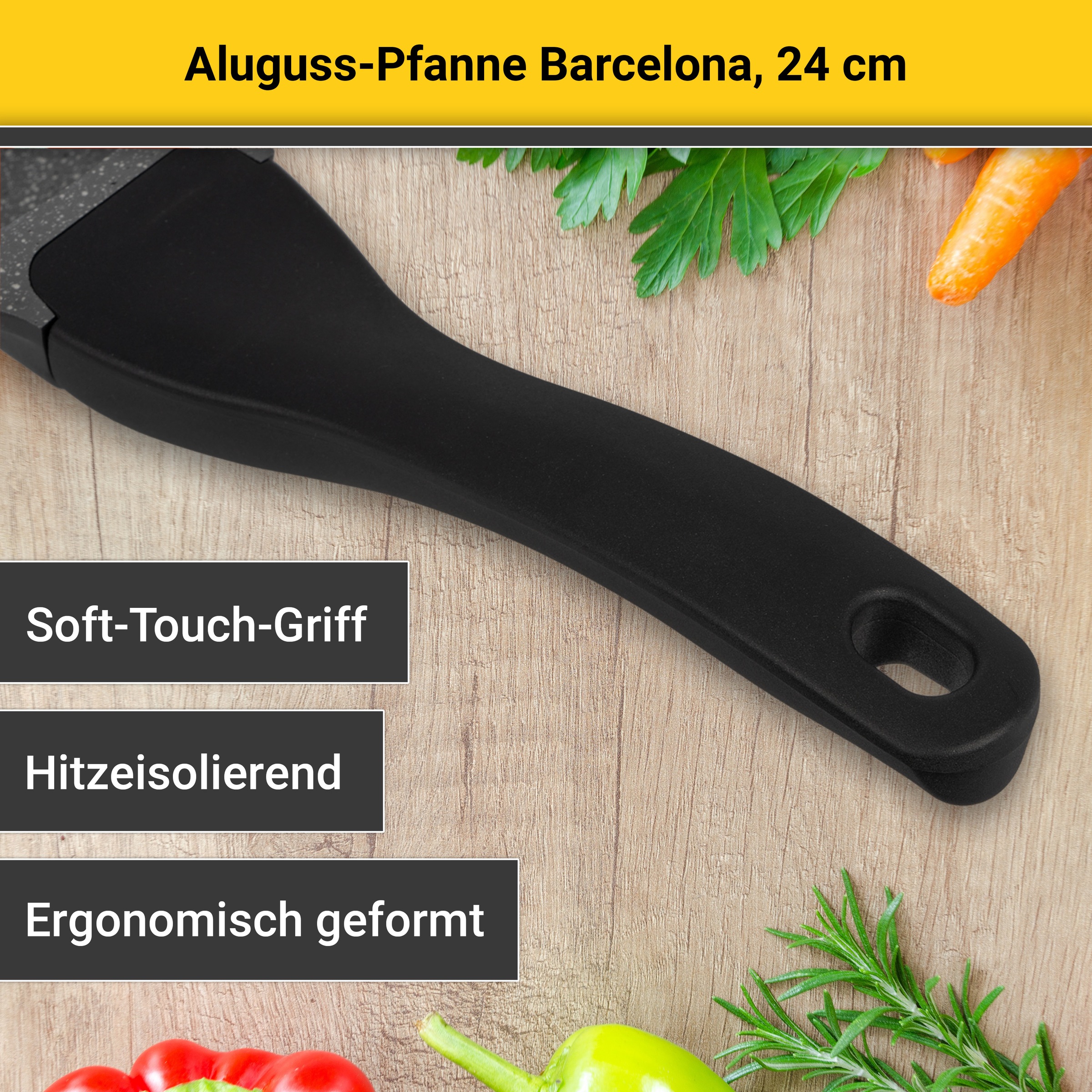 Krüger Bratpfanne »Aluguss Pfanne Bacelona« Aluminiumguss 1 Stk. tlg. für Induktions-Kochfelder geeignet