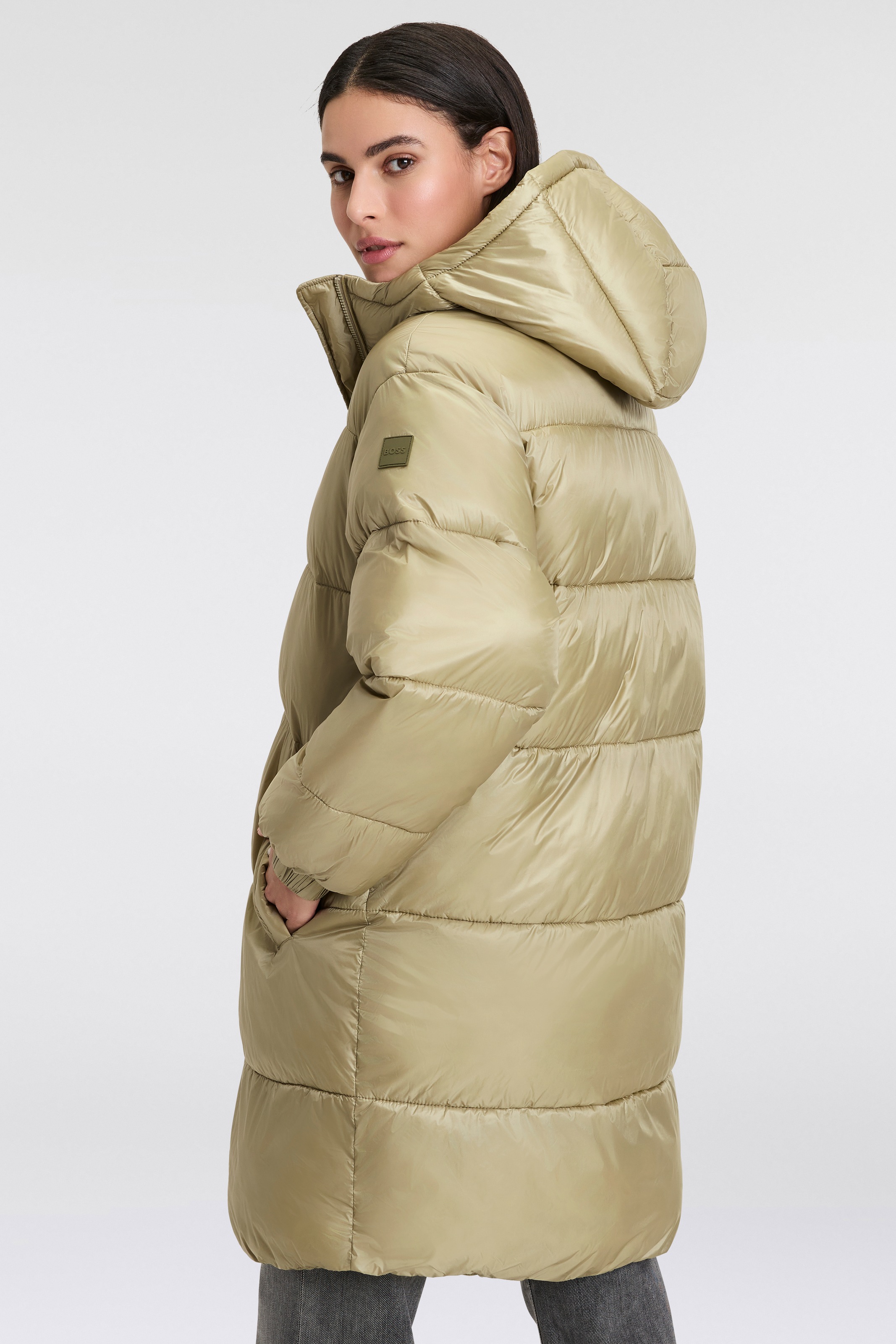 BOSS ORANGE Outdoorjacke »Padilo Premium Damenmode«, mit Kapuze, mit Kapuze