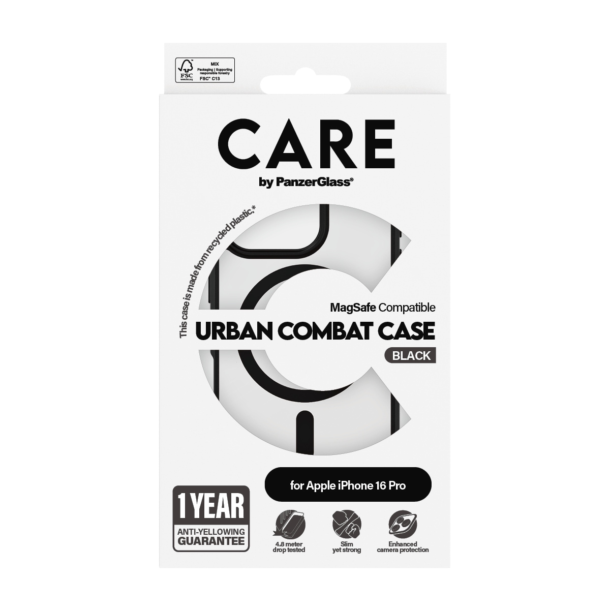 CARE by PanzerGlass Handyhülle »Urban Combat Case mit MagSafe für Apple iPhone 16 Pro«, Backcover, Schutzhülle, Handyschutzhülle, Case, Schutzcase, stoßfest