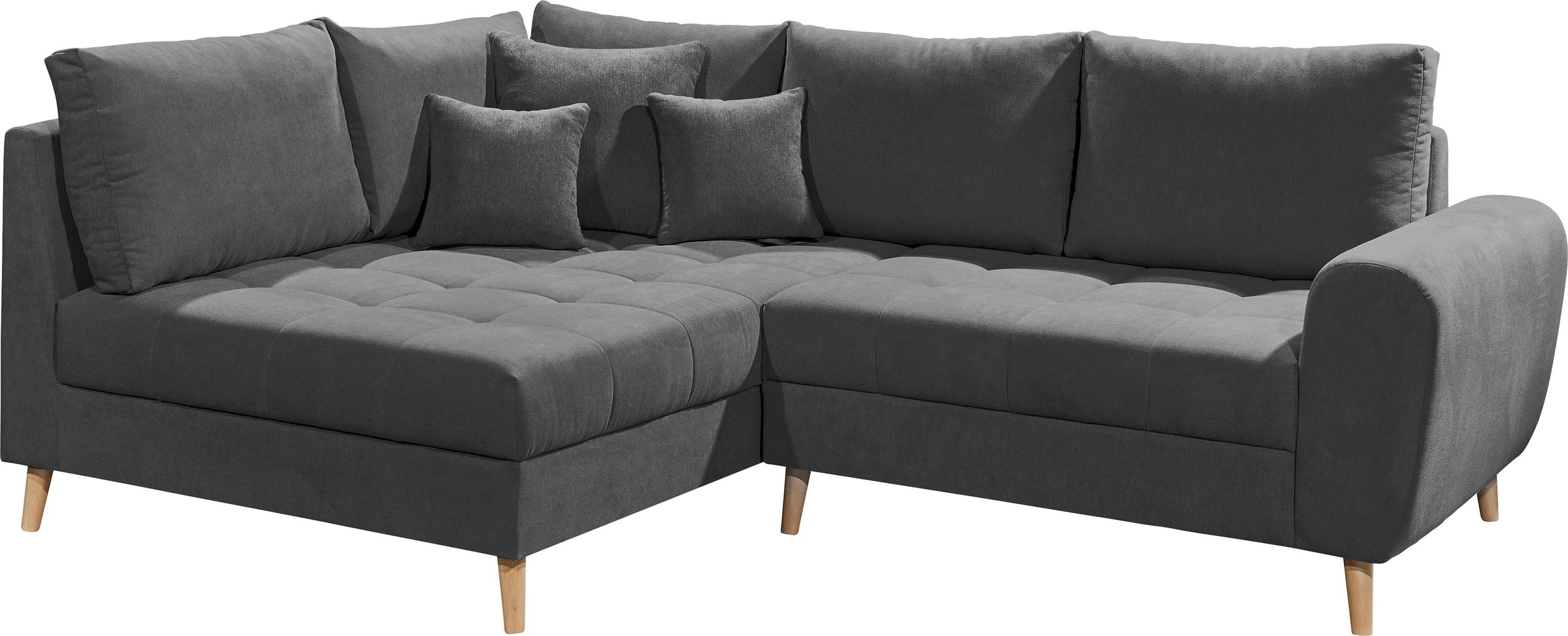 ED EXCITING DESIGN Ecksofa »Alice L-Form« mit Hocker & 3 Zierkissen
