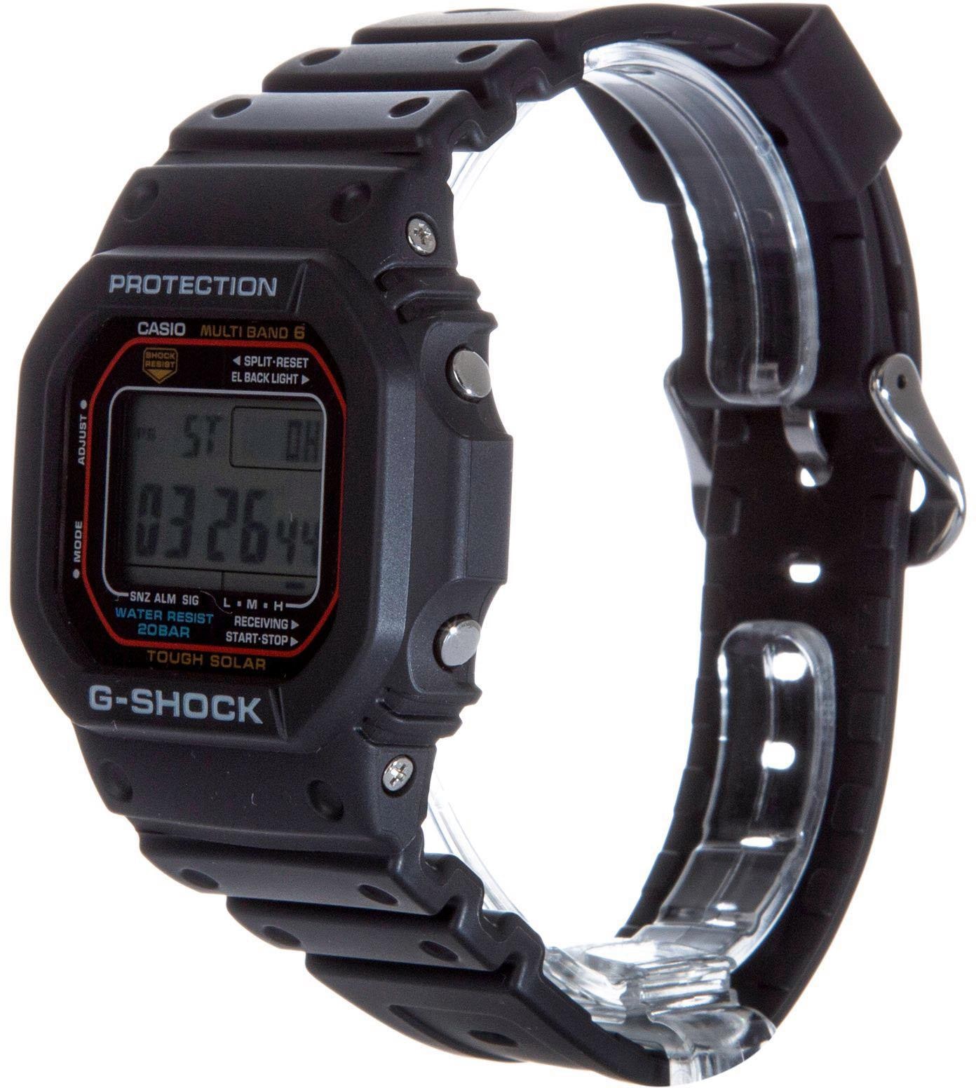 CASIO G-SHOCK Funkchronograph, Solaruhr, Armbanduhr, Herrenuhr,digital,bis 20bar wasserd.Resinarmband