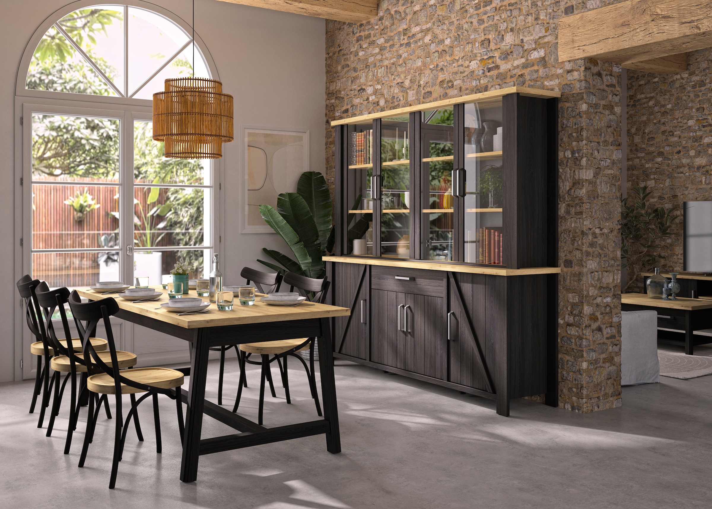 Gami Esstisch »Sequoia«, (1 St.), Wohnzimmer-Programm in Landhaus- und Industrial-Dekor