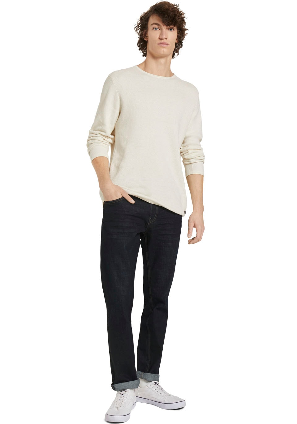 TOM TAILOR Denim Strickpullover mit dezenter Struktur
