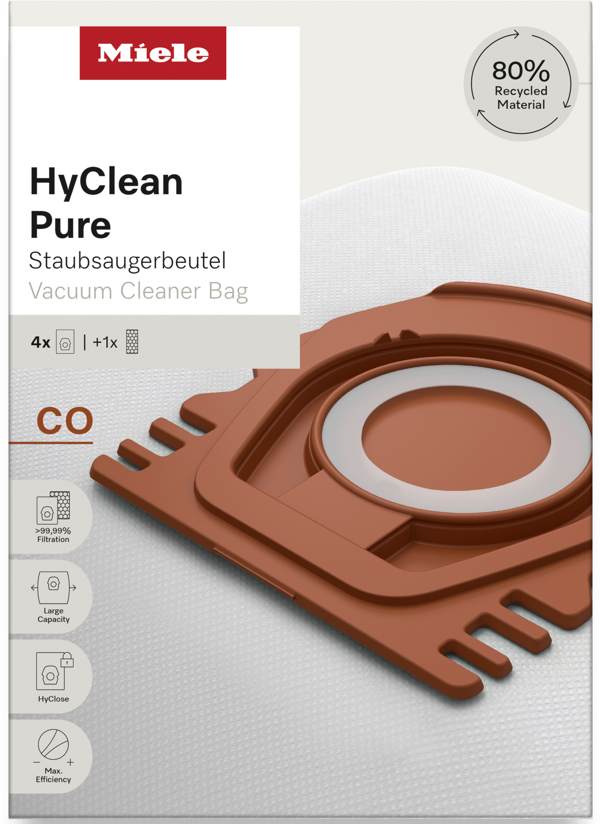 Miele Staubsaugerbeutel »HyClean Pure CO« Miele Original Zubehör, mit bester Filtrationsleistung