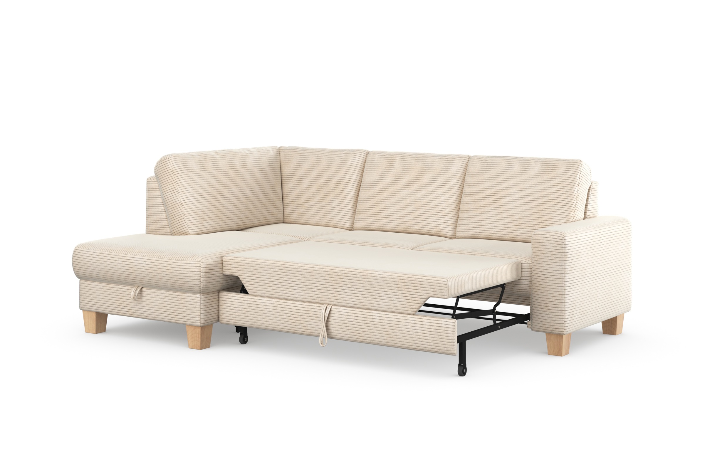 Home affaire Ecksofa »Summer L-Form«, mit Ottomane, wahlweise mit Bettfunktion und Bettkasten, Cord-Bezug