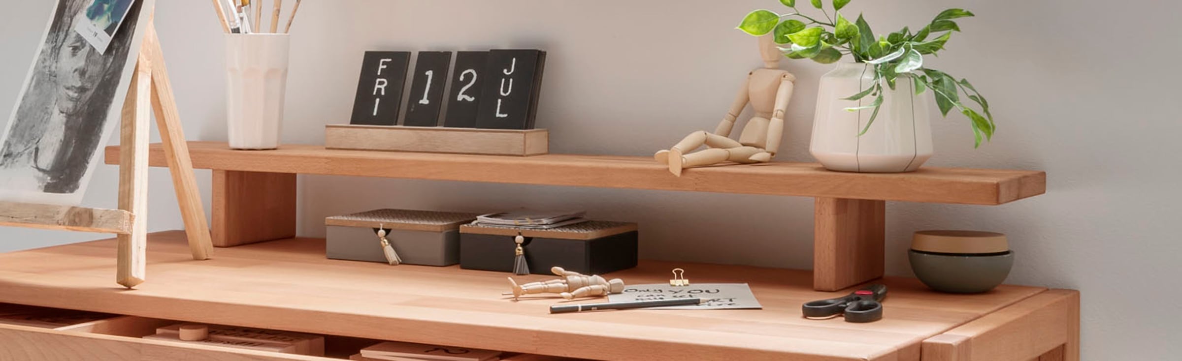Home affaire Tischaufsatz »Dura«, aus massivem Wildeichenholz, passend zum  Schreibtisch Serienname Dura auf Raten bestellen
