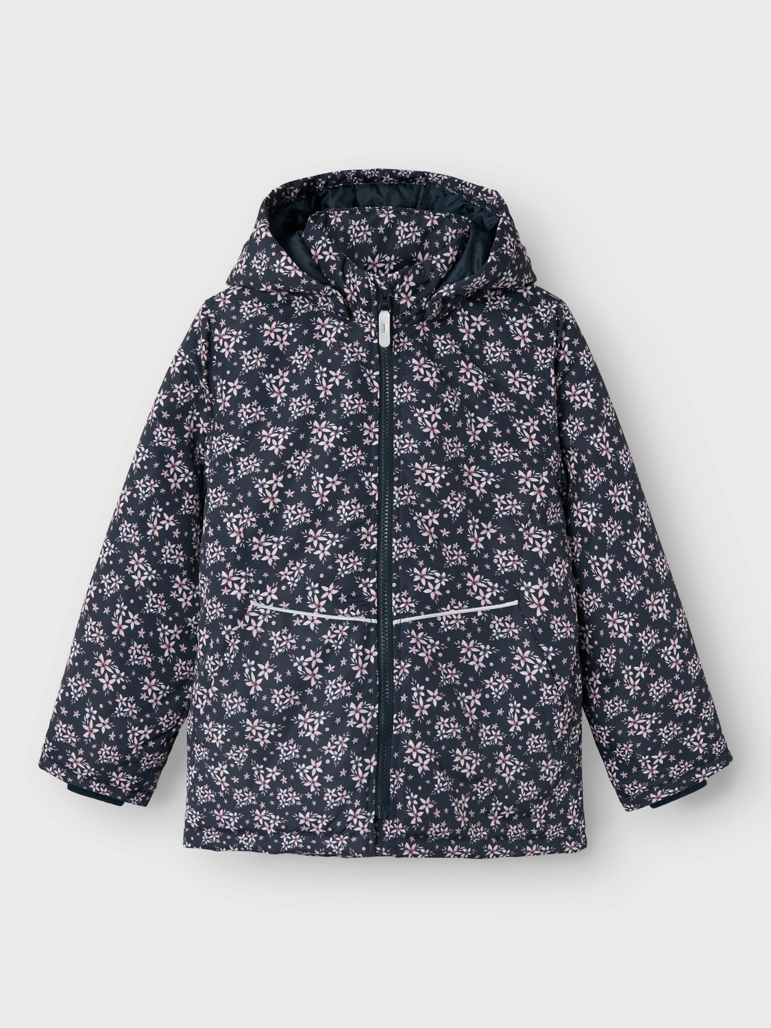 Name It Outdoorjacke »NKFMAXI JACKET AOP«, mit Kapuze, mit reflektierenden Details