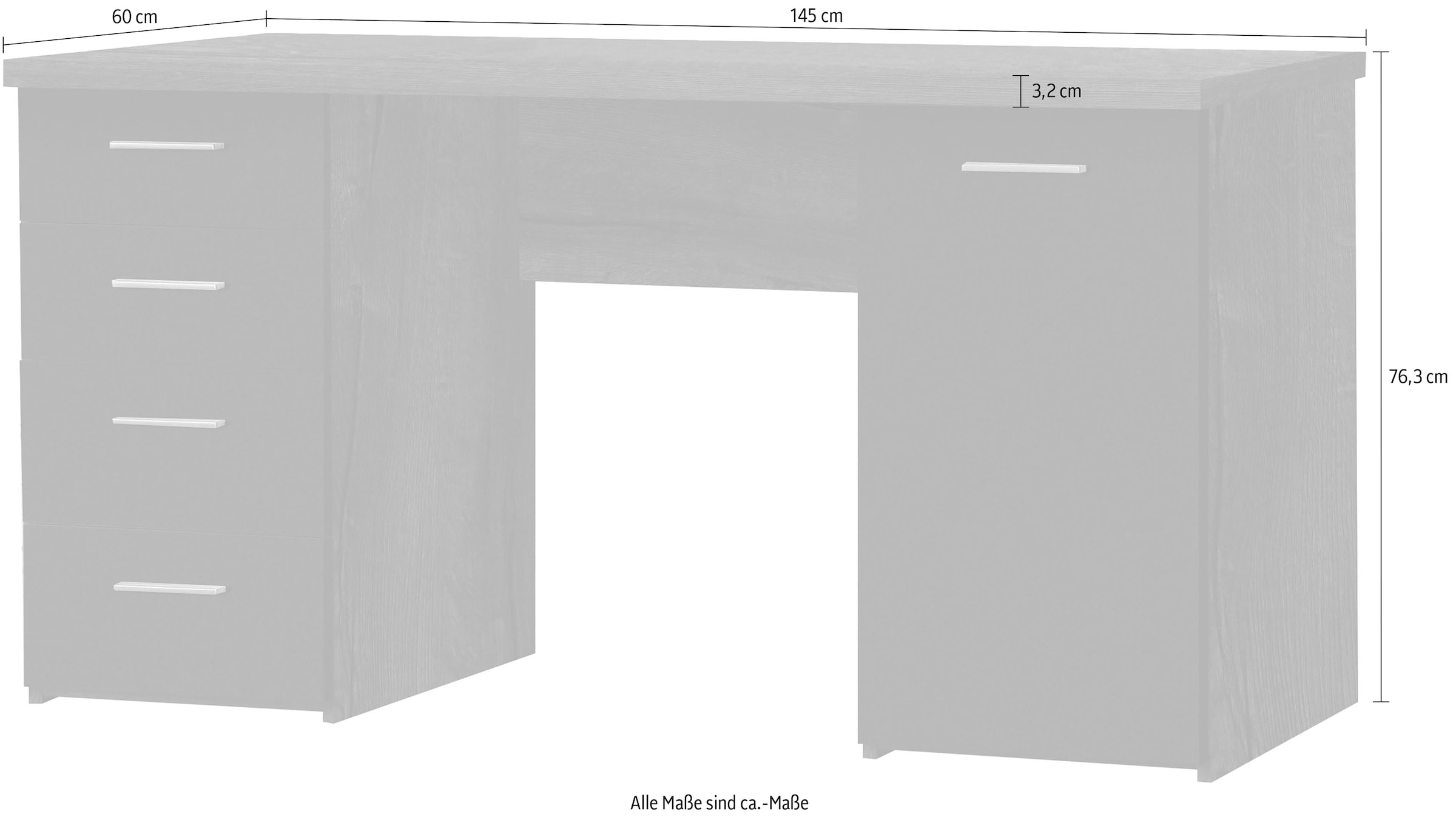 FORTE Schreibtisch »Netta«, Breite 145 cm