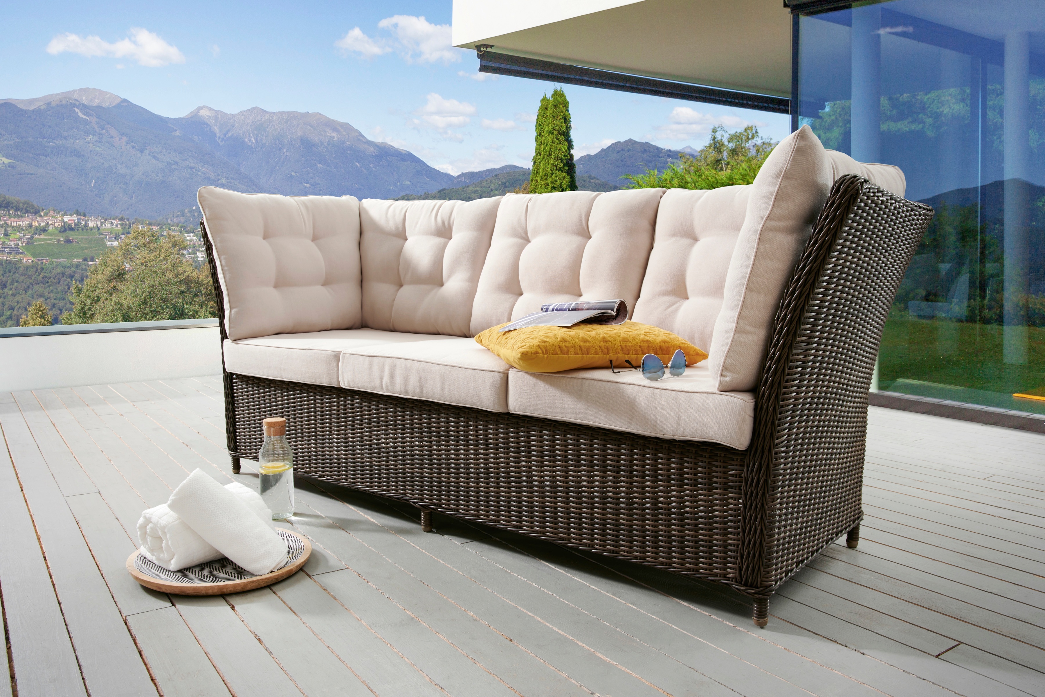 Loungesofa »PALMA«, Polyrattan, 3 Sitzplätze, inkl. Auflagen