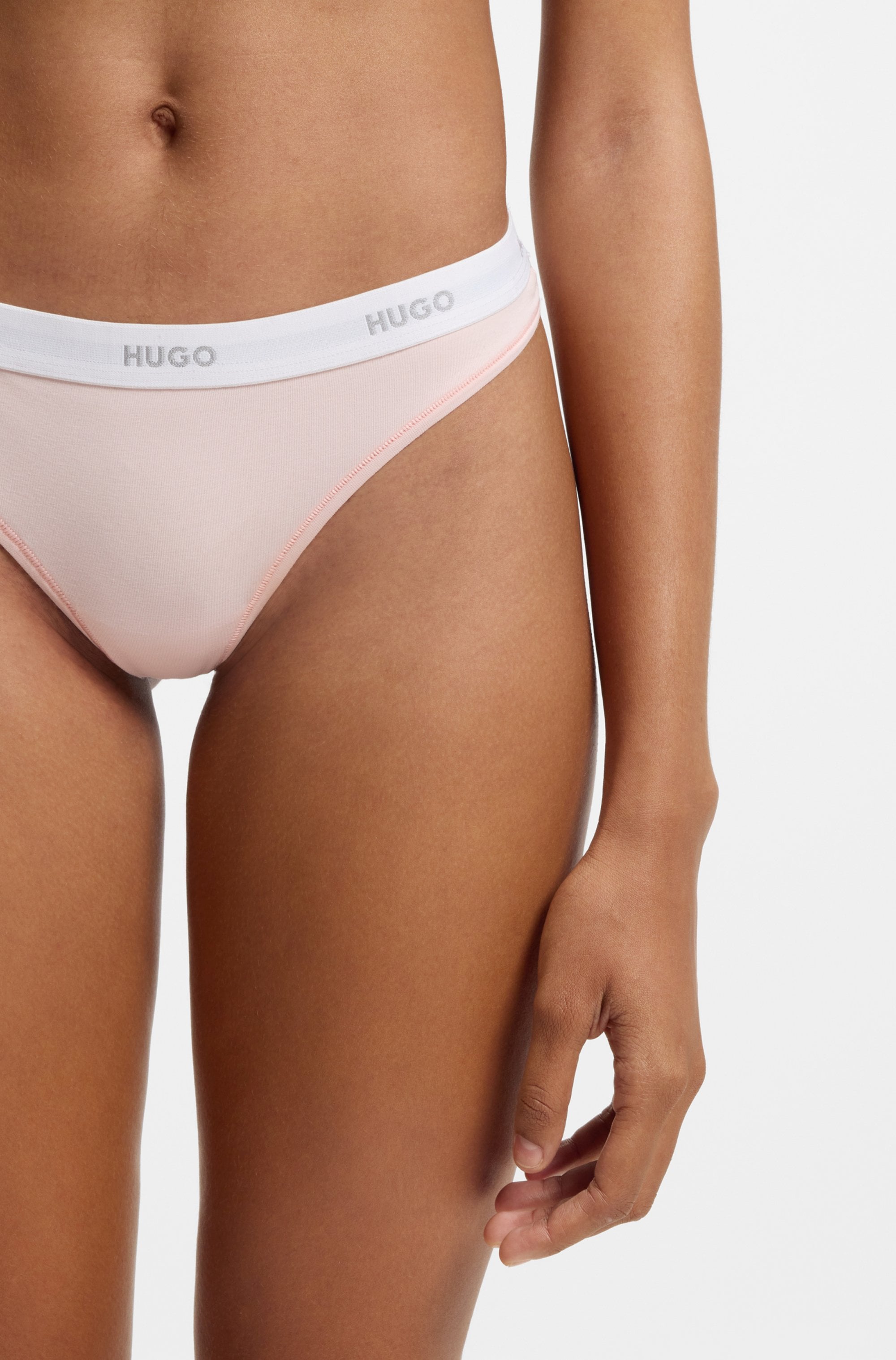 HUGO Underwear String »ID«, aus Stretch-Baumwolle mit Logos am Bund
