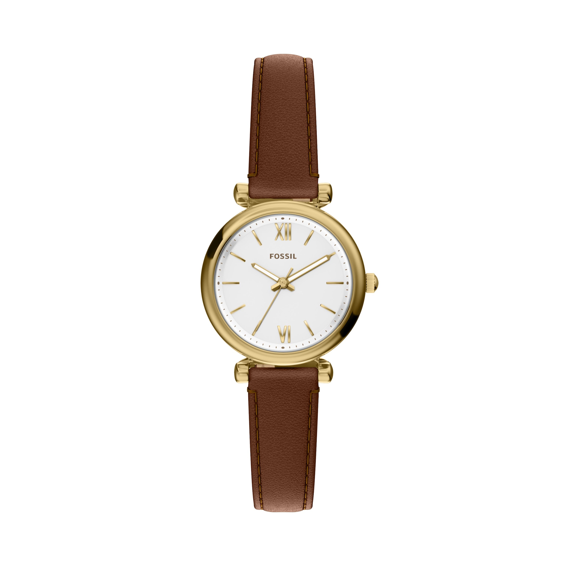 Fossil Quarzuhr »Carlie« Armbanduhr, Damenuhr, Lederarmband, analog