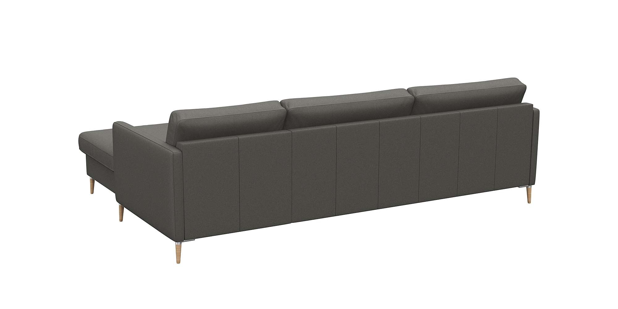 FLEXLUX Ecksofa »Fiore, super Sitzkomfort durch Kaltschaum im Sitz, L-Form«, schmale Armlehnen, Füße Alu+ Eiche