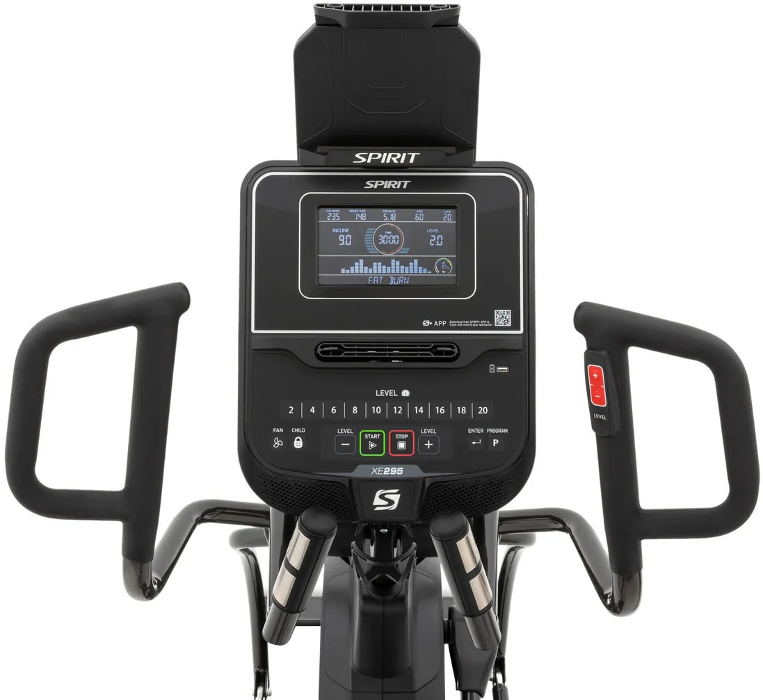 Spirit Fitness Ellipsentrainer »Spirit Fitness XE295« magn. Widerstand, App-Konnektivität, neigbare Pedale (drei Stufen)