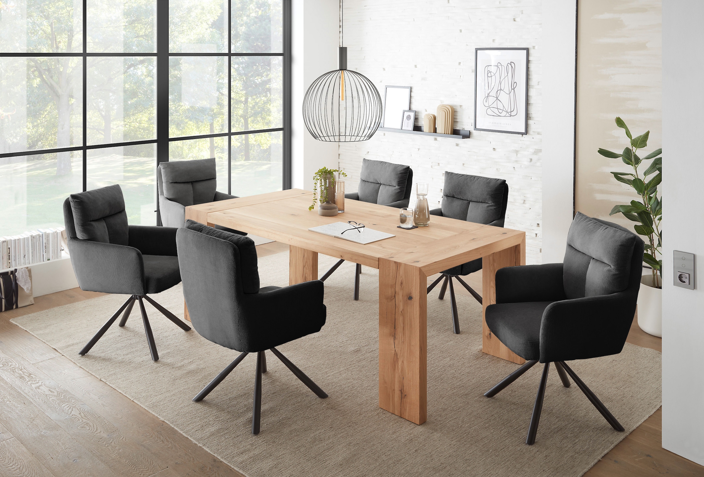 Stolkom Esstisch »Anno Esszimmertisch Eiche Massivholz geölt, FSC, BxHxT 200x76x100 cm«, Eiche Massivholz geölt, FSC®-Zertifiziert, Flächenbelastung bis 90 kg