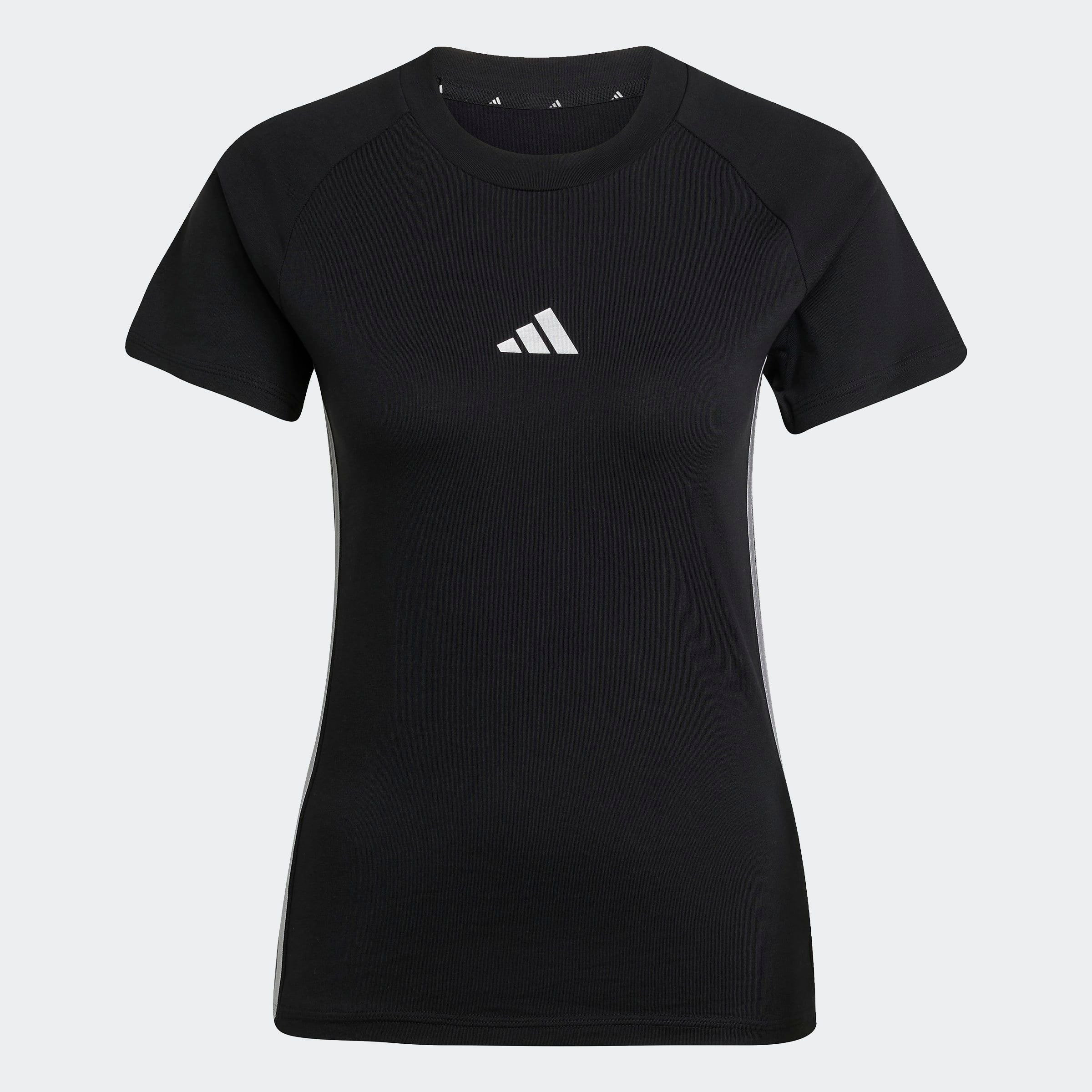 adidas Sportswear T-Shirt »HOLIDAY 3-STREIFEN SCHMAL GESCHNITTENES« schmal geschnittene Passform, Rundhalsausschnitt