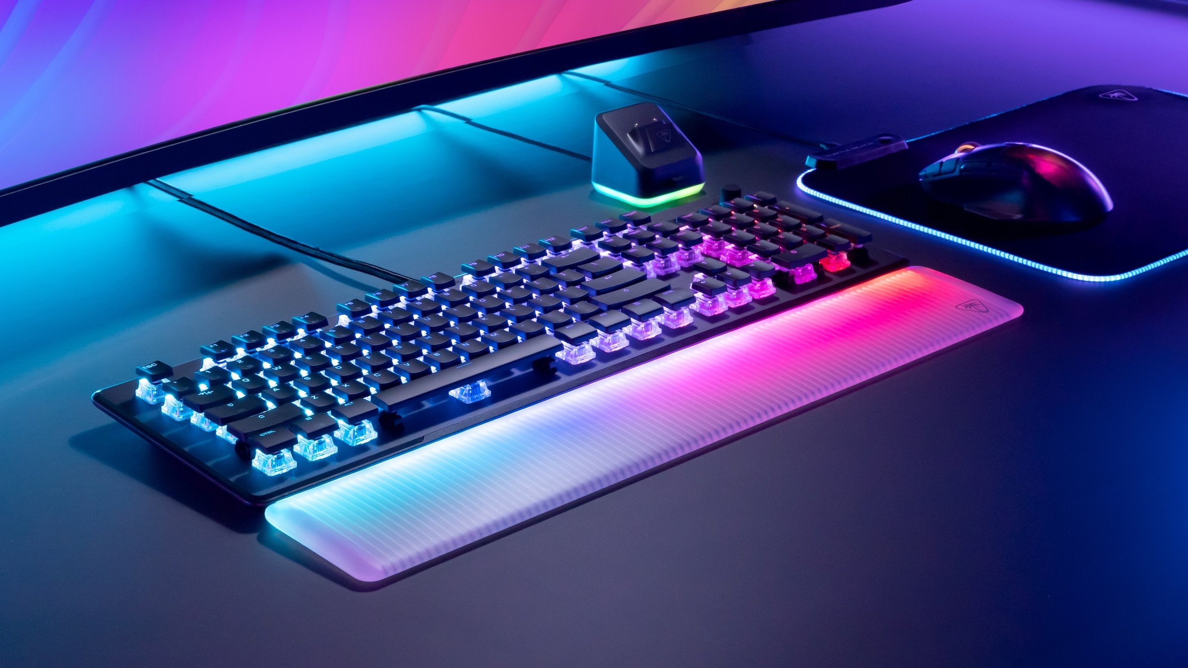 Turtle Beach Gaming-Tastatur »Vulcan II Max, Linear«, (Lautstärkeregler-Funktionstasten-Multimedia-Tasten-Profil-Speicher-Ziffernblock-verstellbare Füße-Handgelenkauflage)