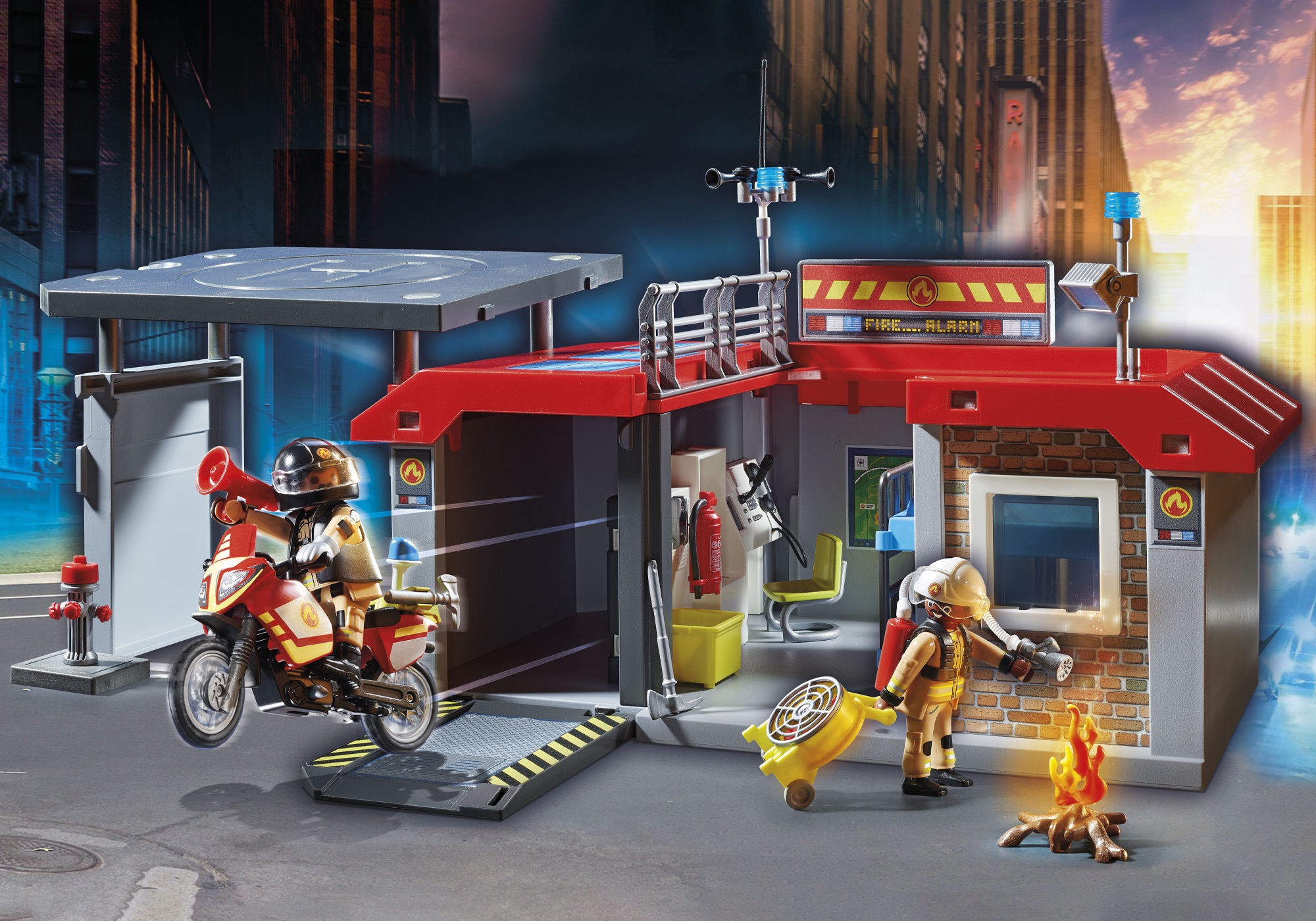 Playmobil® Konstruktions-Spielset »Feuerwehrstation (71193), City Action«, (61 St.), Made in Germany