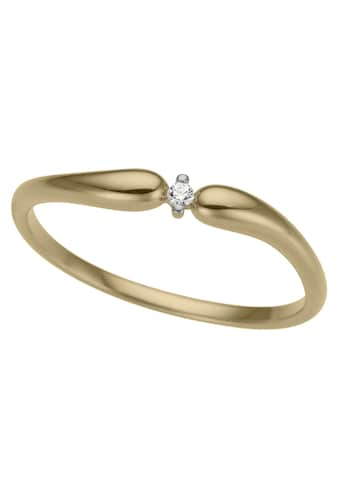 Solitärring »Schmuck Geschenk Gold 585 Damenring Verlobungsring Goldring LIEBE«, mit...