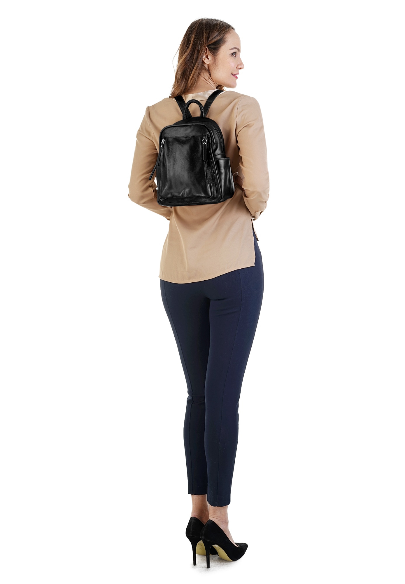 Samantha Look Cityrucksack, echt Leder, Made in Italy